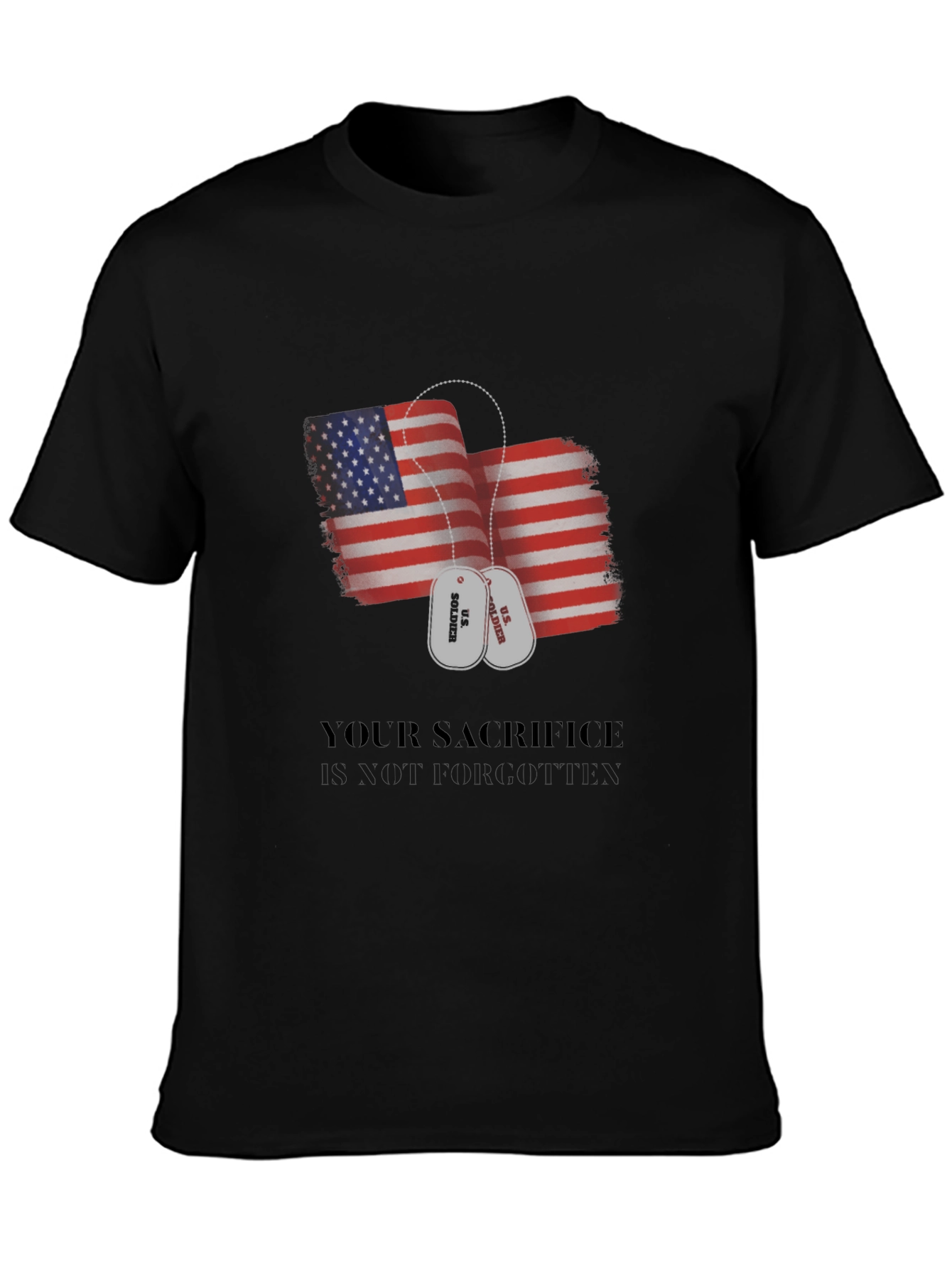 Patriotic Your Sacrifice is Golden Black T-Shirt