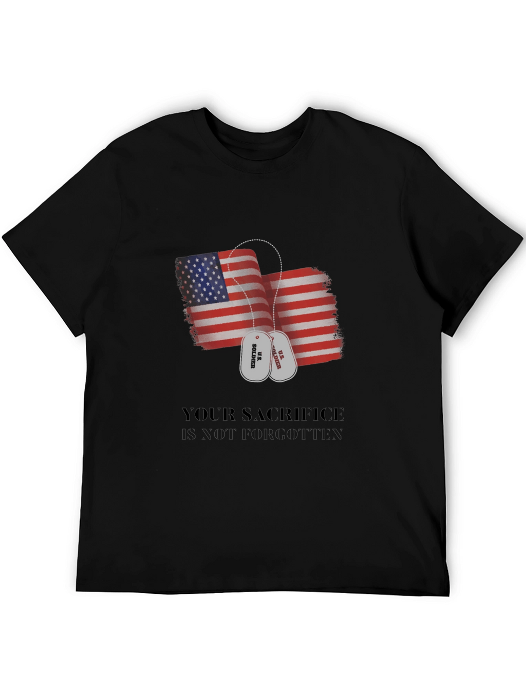 Patriotic Your Sacrifice is Golden Black T-Shirt