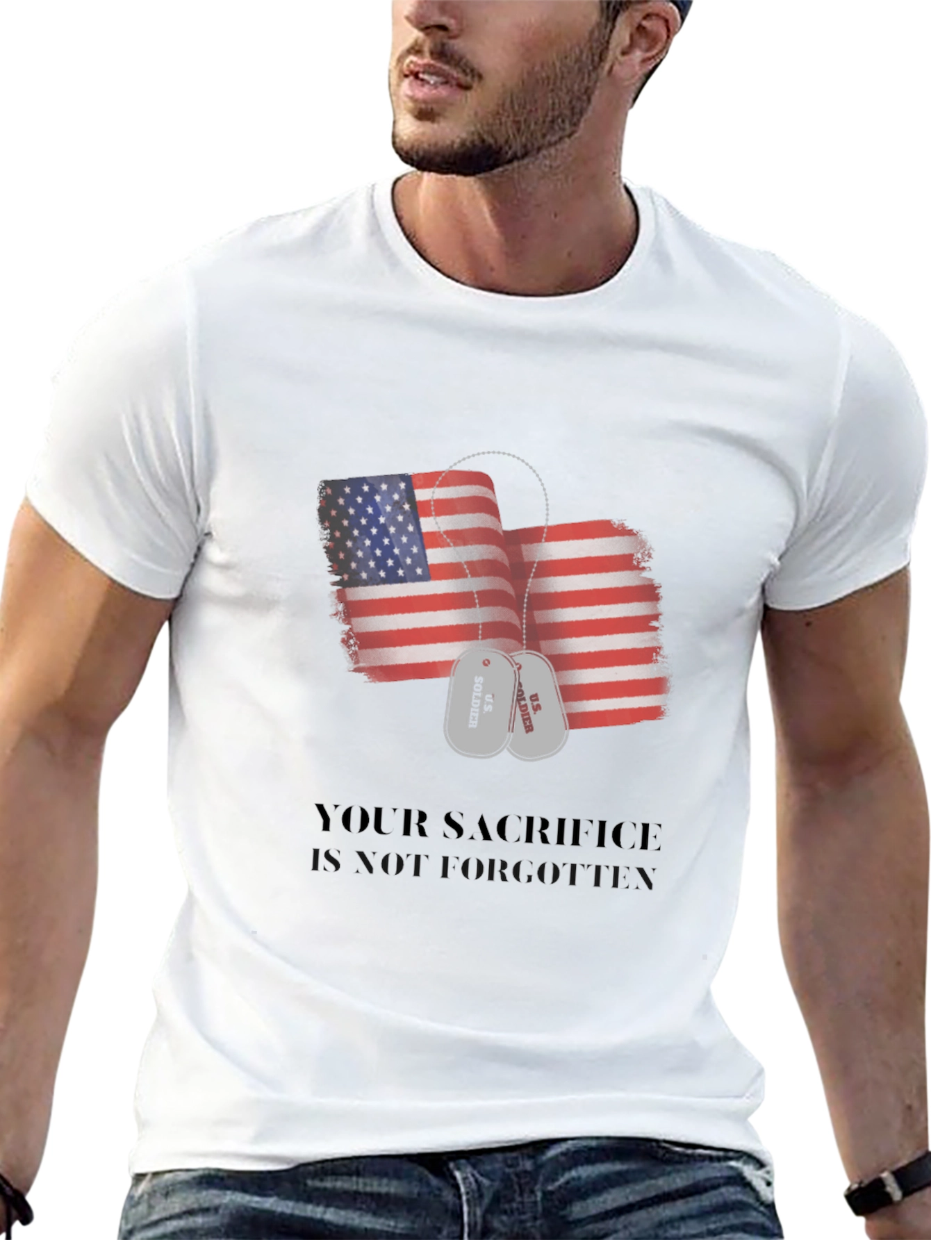 Patriotic Your Sacrifice is Golden Black T-Shirt