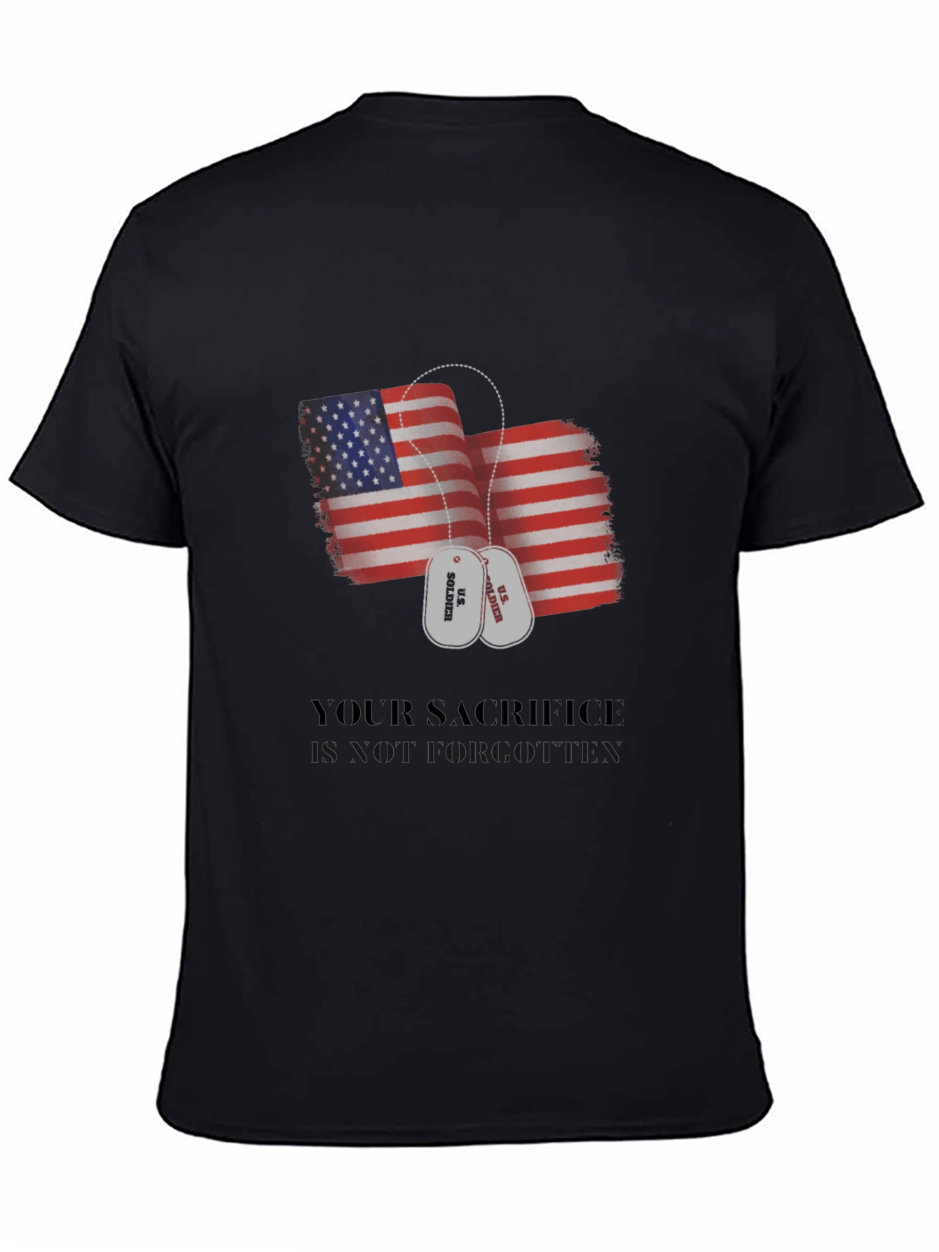Patriotic Your Sacrifice is Golden Black T-Shirt