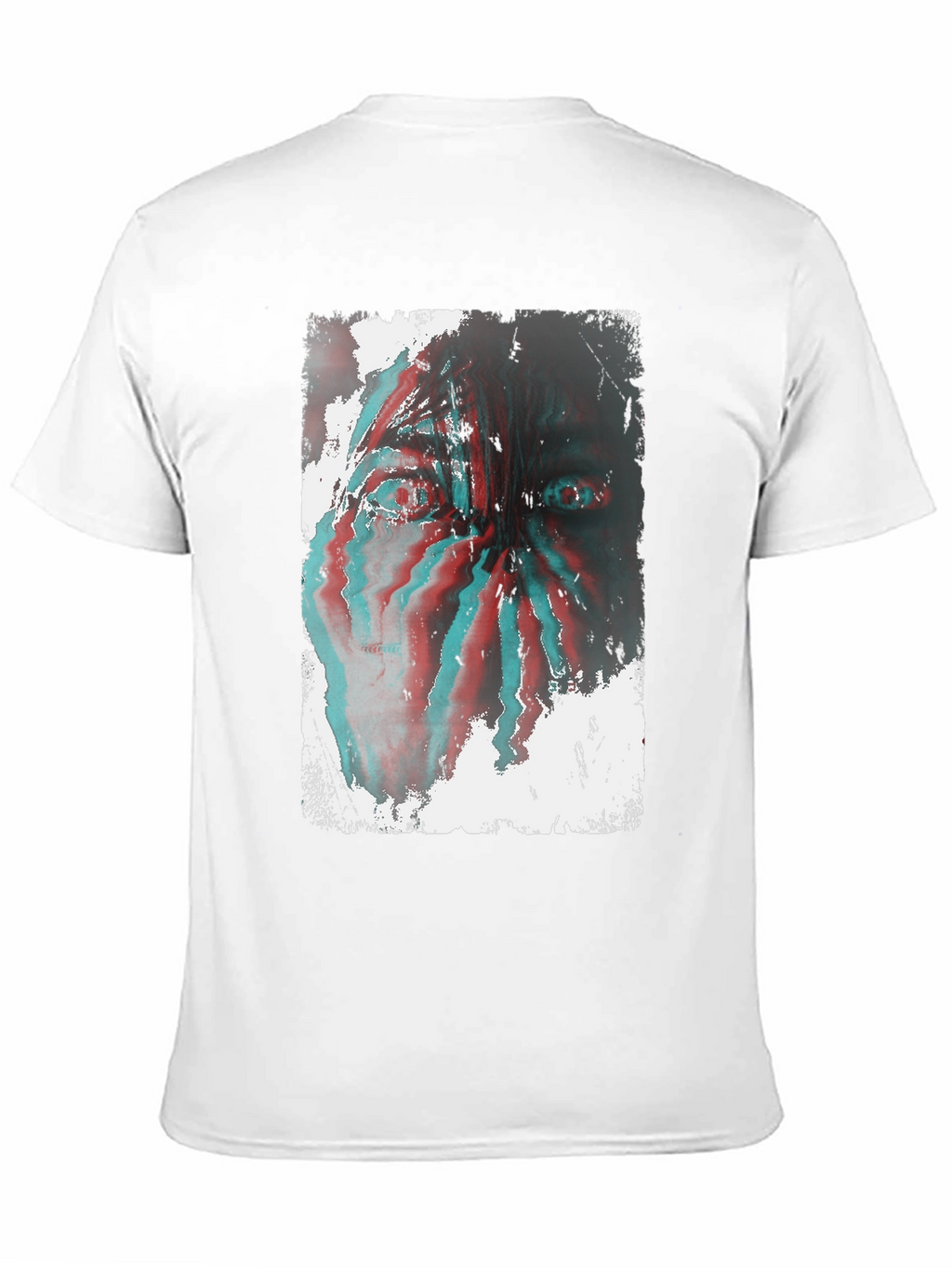 Distorted Face Graphic Tee - Black Cotton Blend