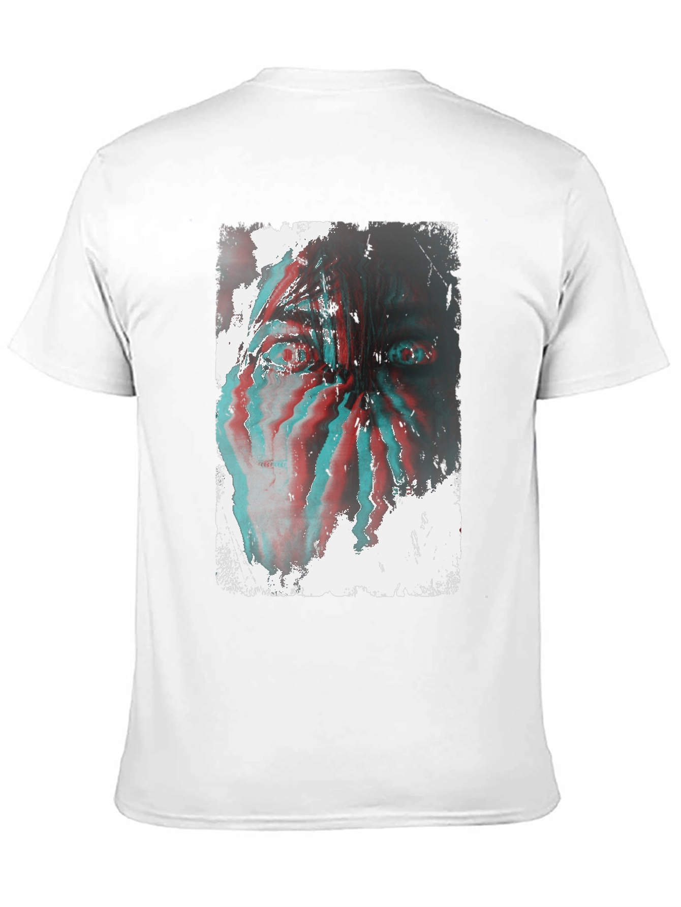 Distorted Face Graphic Tee - Black Cotton Blend
