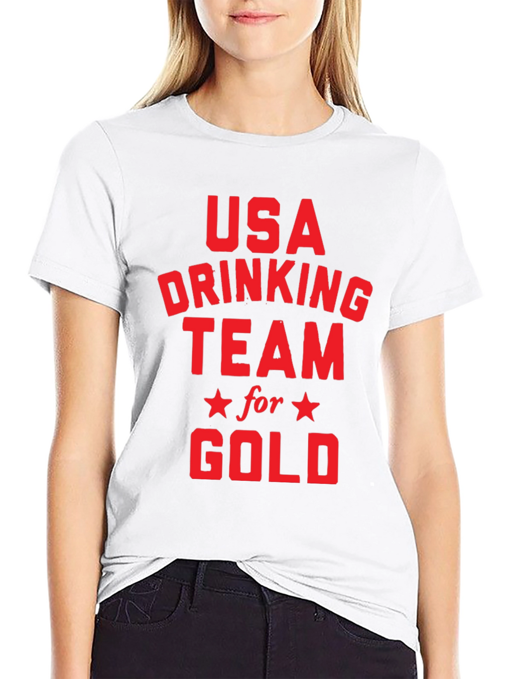 USA Drinking Team for Gold Black T-Shirt