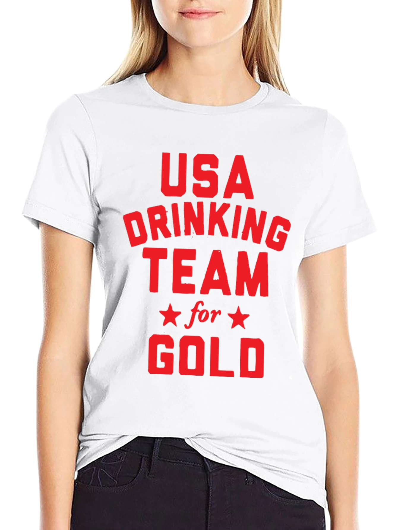 USA Drinking Team for Gold Black T-Shirt