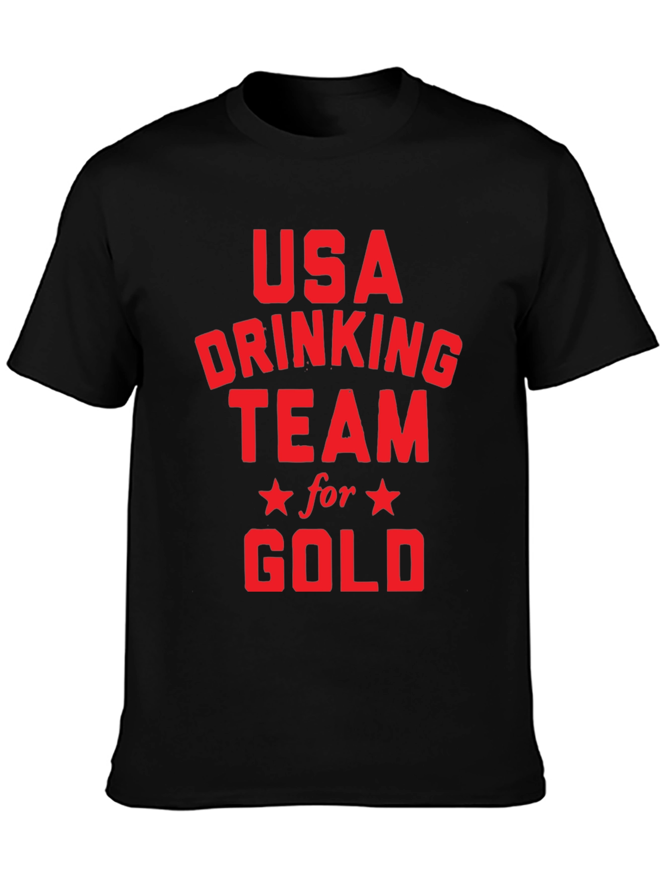 USA Drinking Team for Gold Black T-Shirt