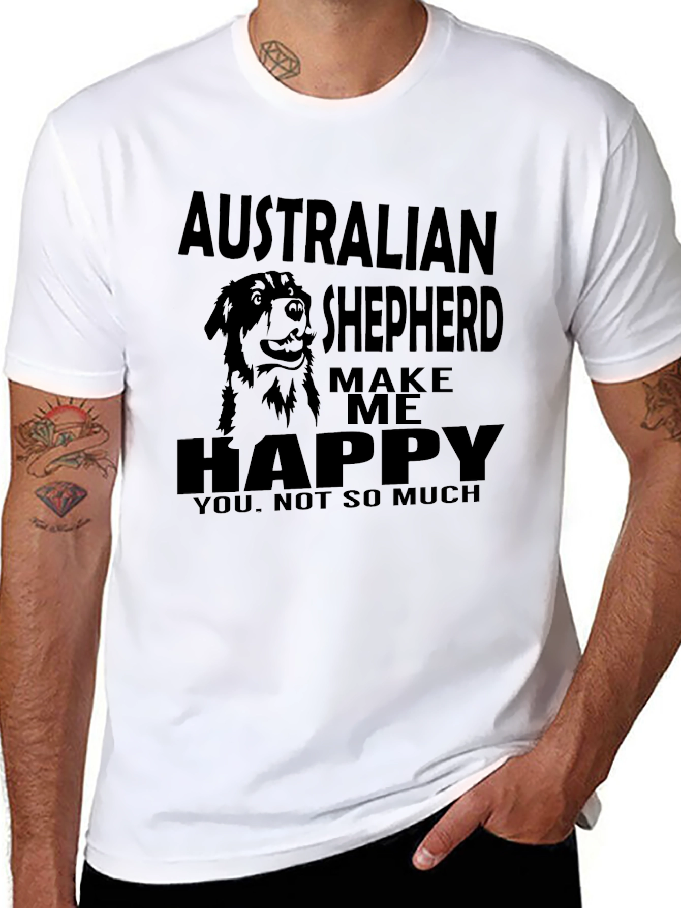 Australian Shepherd Make Me Happy T-Shirt