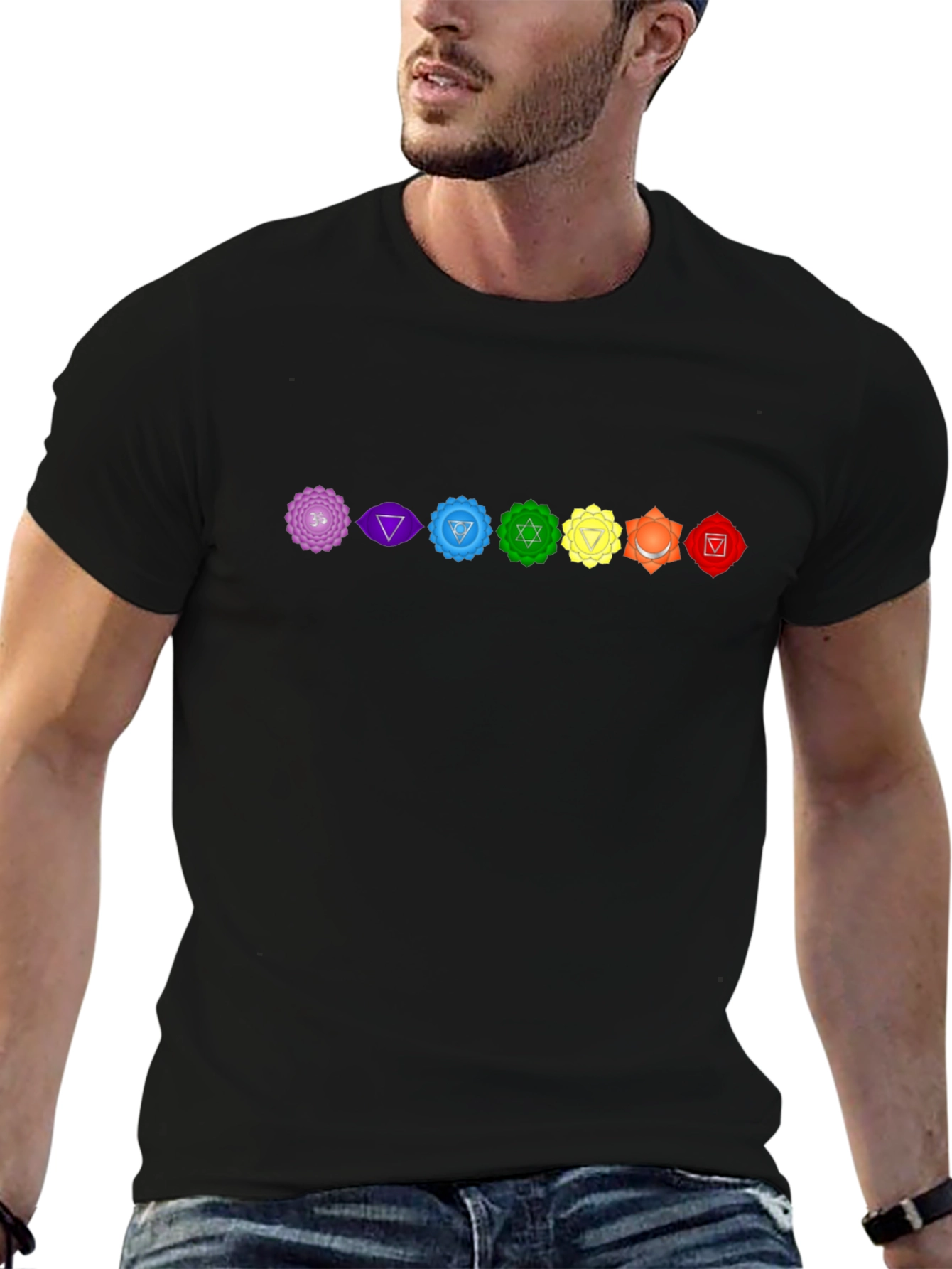 Chakra Symbol Graphic Black T-Shirt
