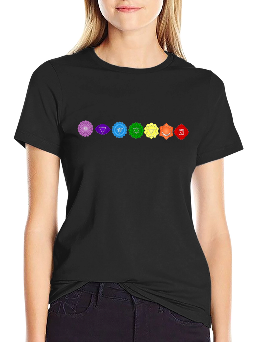 Chakra Symbol Graphic Black T-Shirt