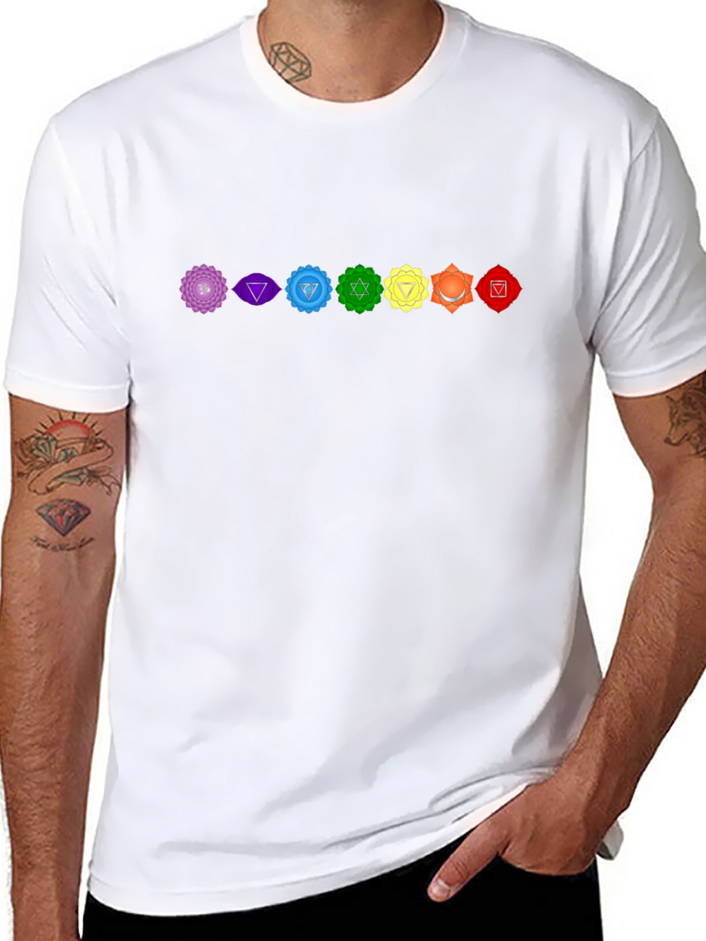 Chakra Symbol Graphic Black T-Shirt