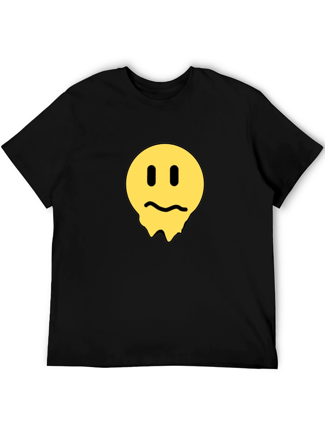 Melting Smiley Face Black T-Shirt
