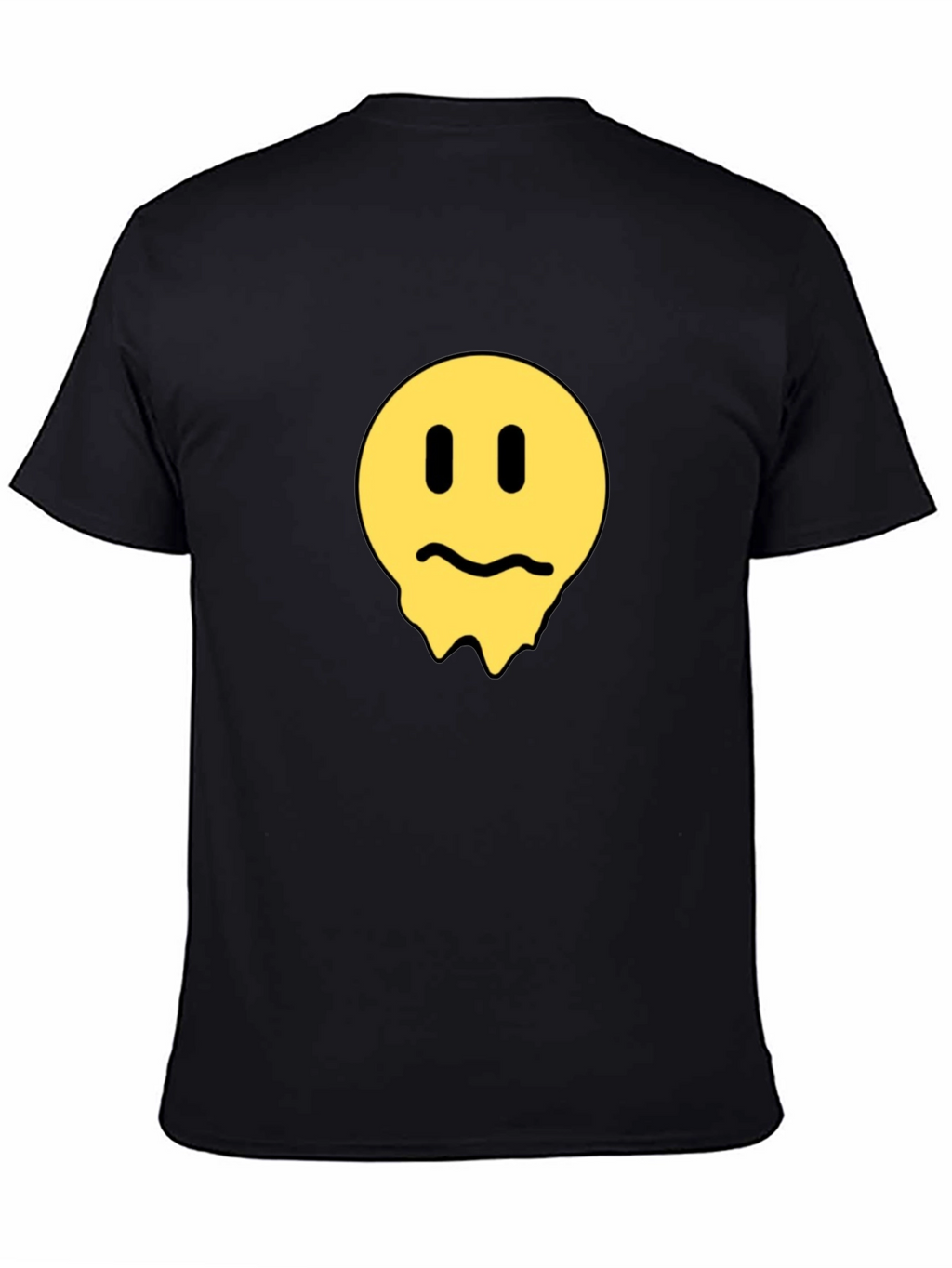 Melting Smiley Face Black T-Shirt