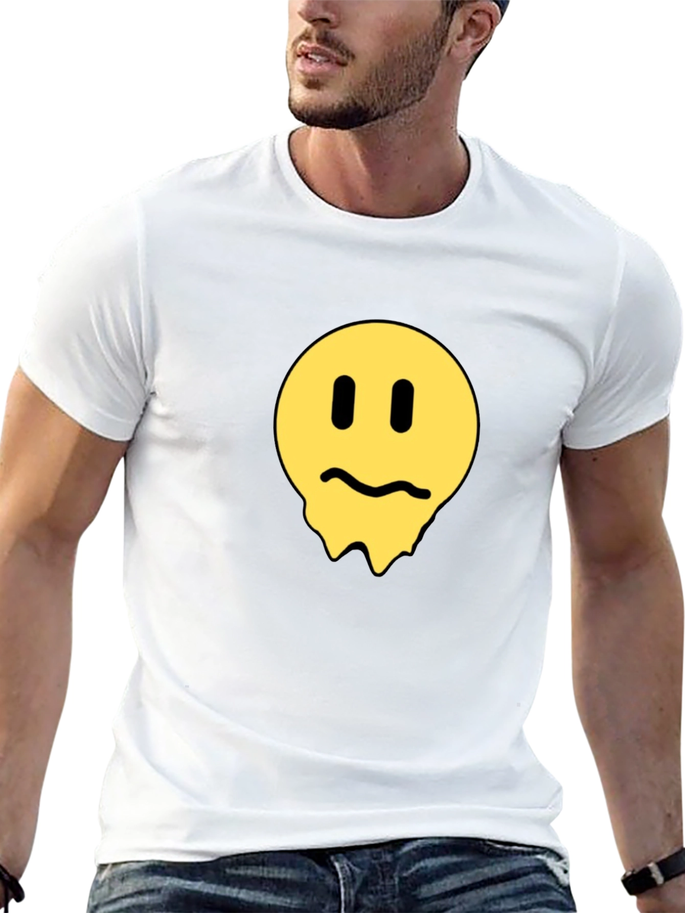 Melting Smiley Face Black T-Shirt