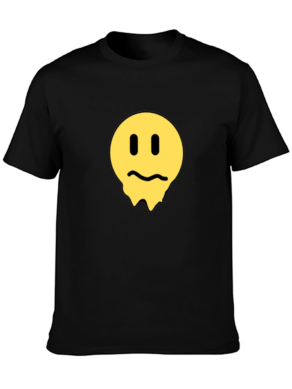 Melting Smiley Face Black T-Shirt