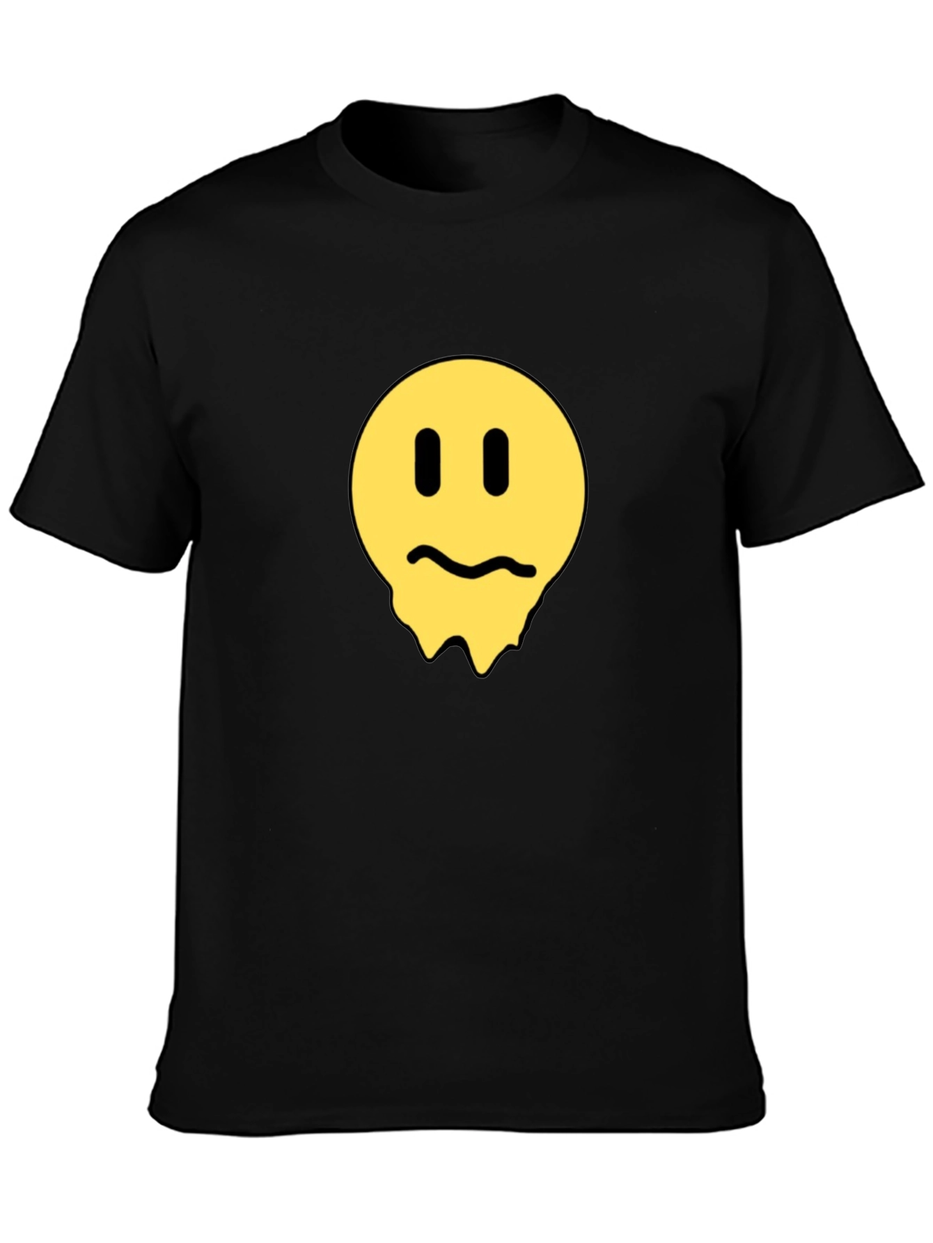 Melting Smiley Face Black T-Shirt
