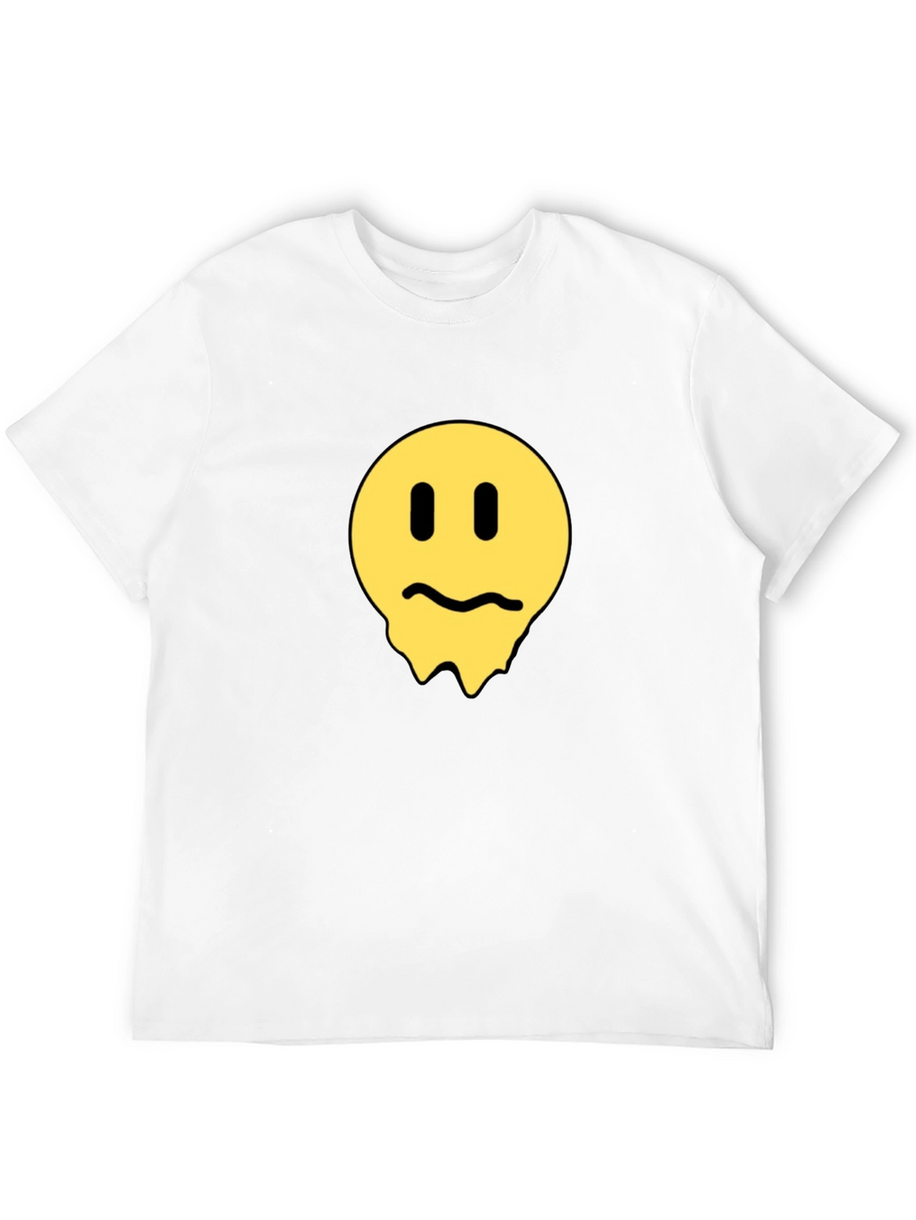 Melting Smiley Face Black T-Shirt