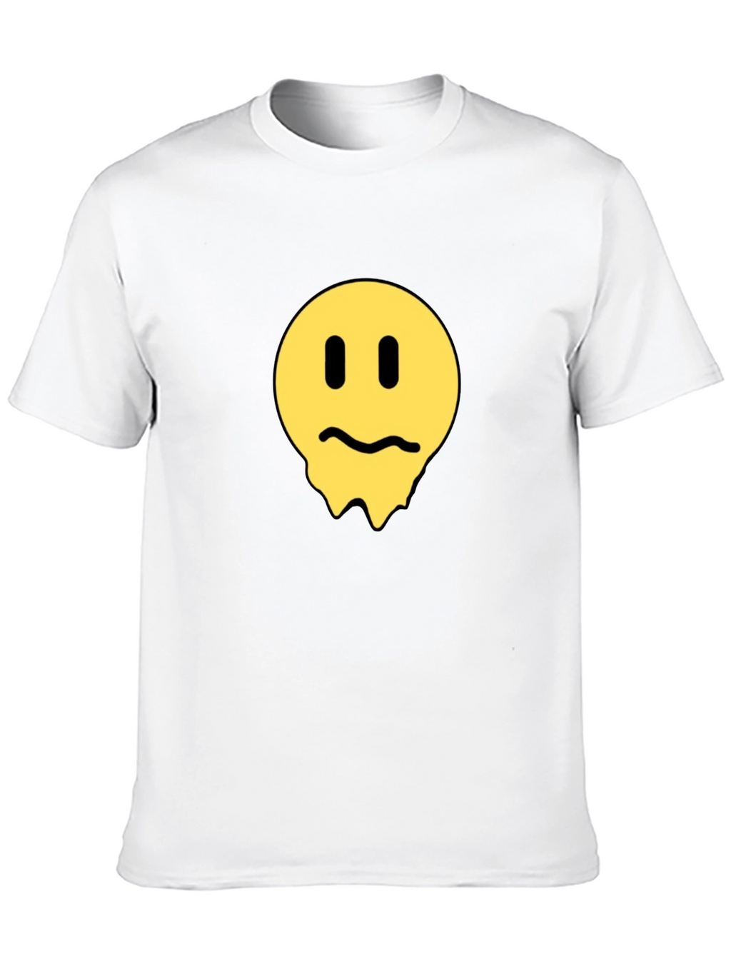 Melting Smiley Face Black T-Shirt