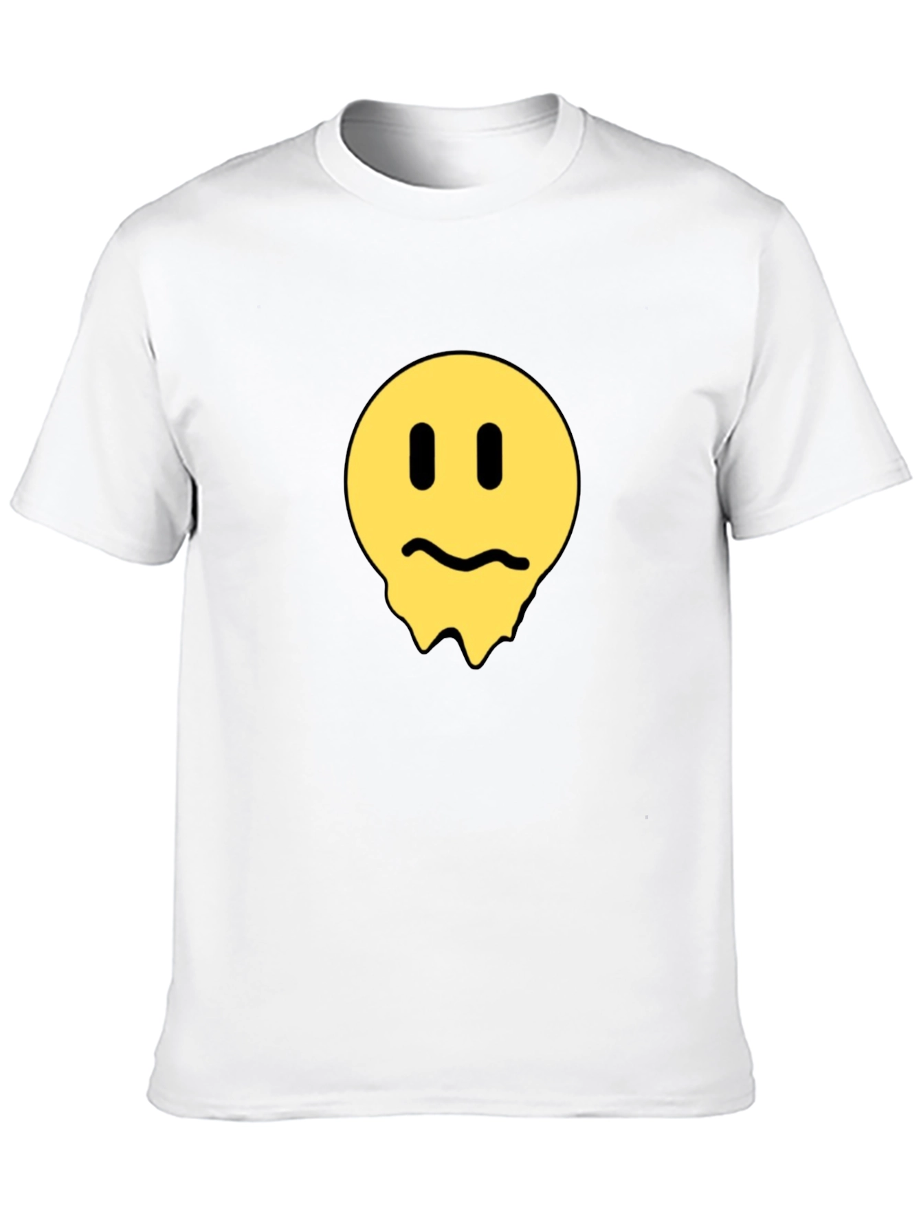 Melting Smiley Face Black T-Shirt