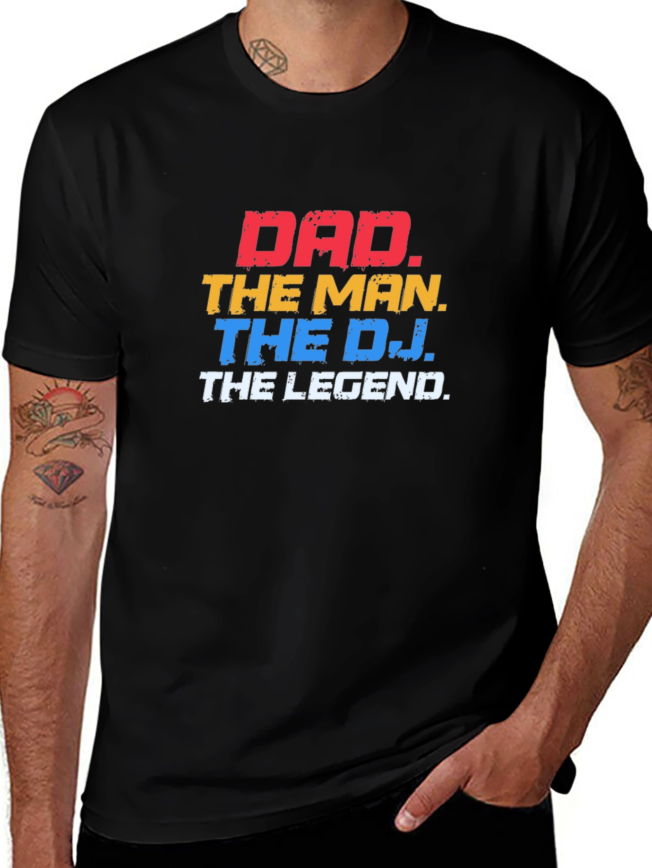 Dad The Man The DJ The Legend Black T-Shirt
