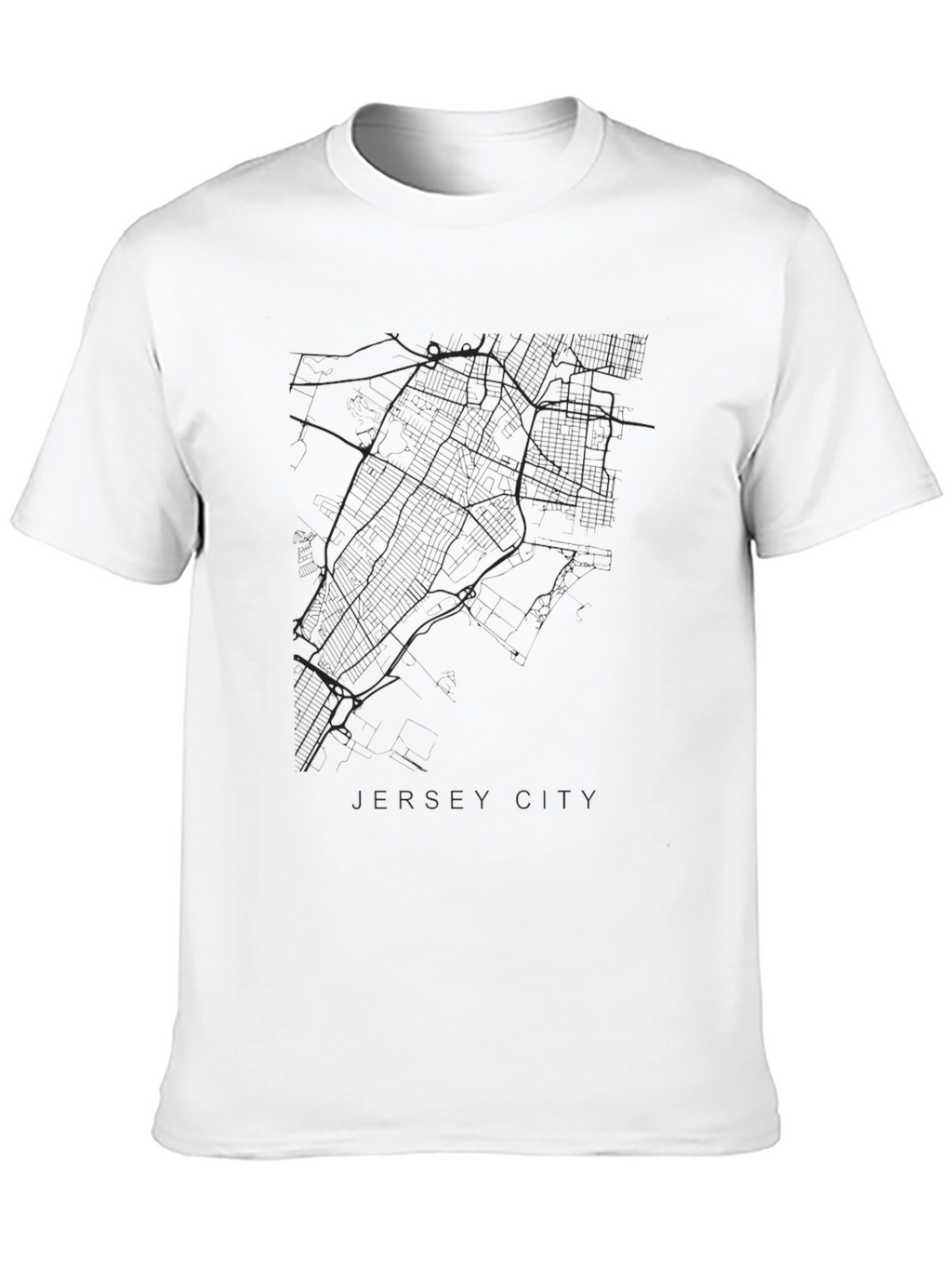 Jersey City Map Black T-Shirt