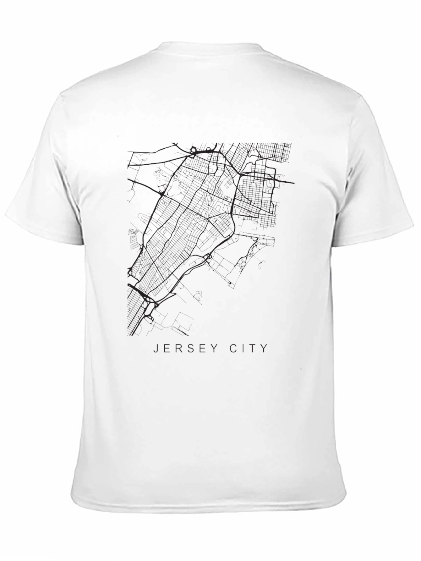Jersey City Map Black T-Shirt