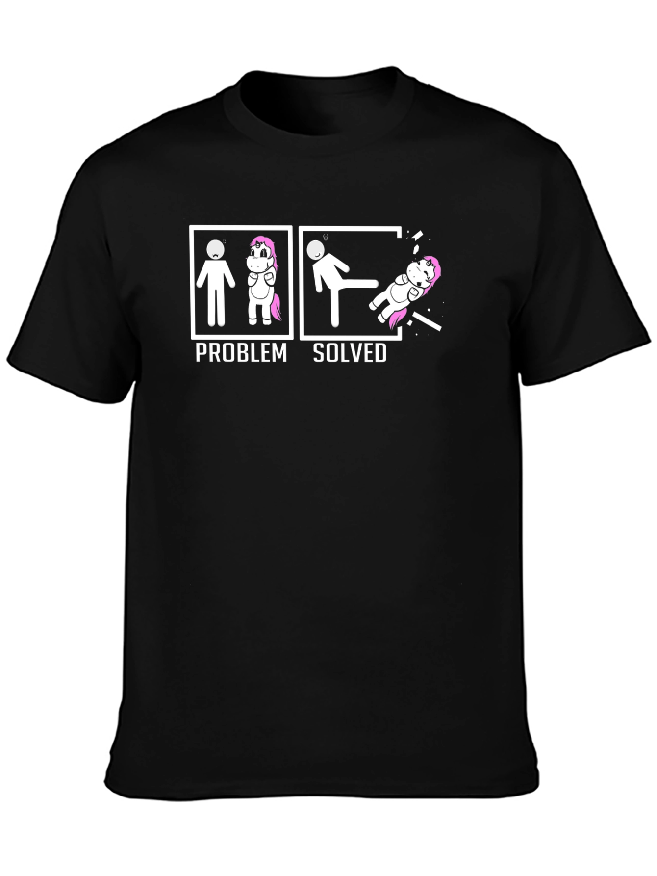 Problem Solved Unicorn Graphic Tee - Black