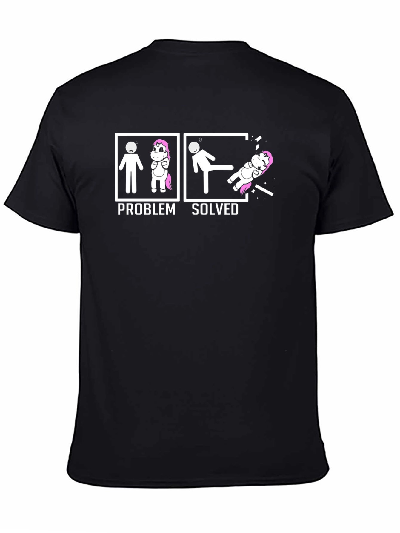 Problem Solved Unicorn Graphic Tee - Black