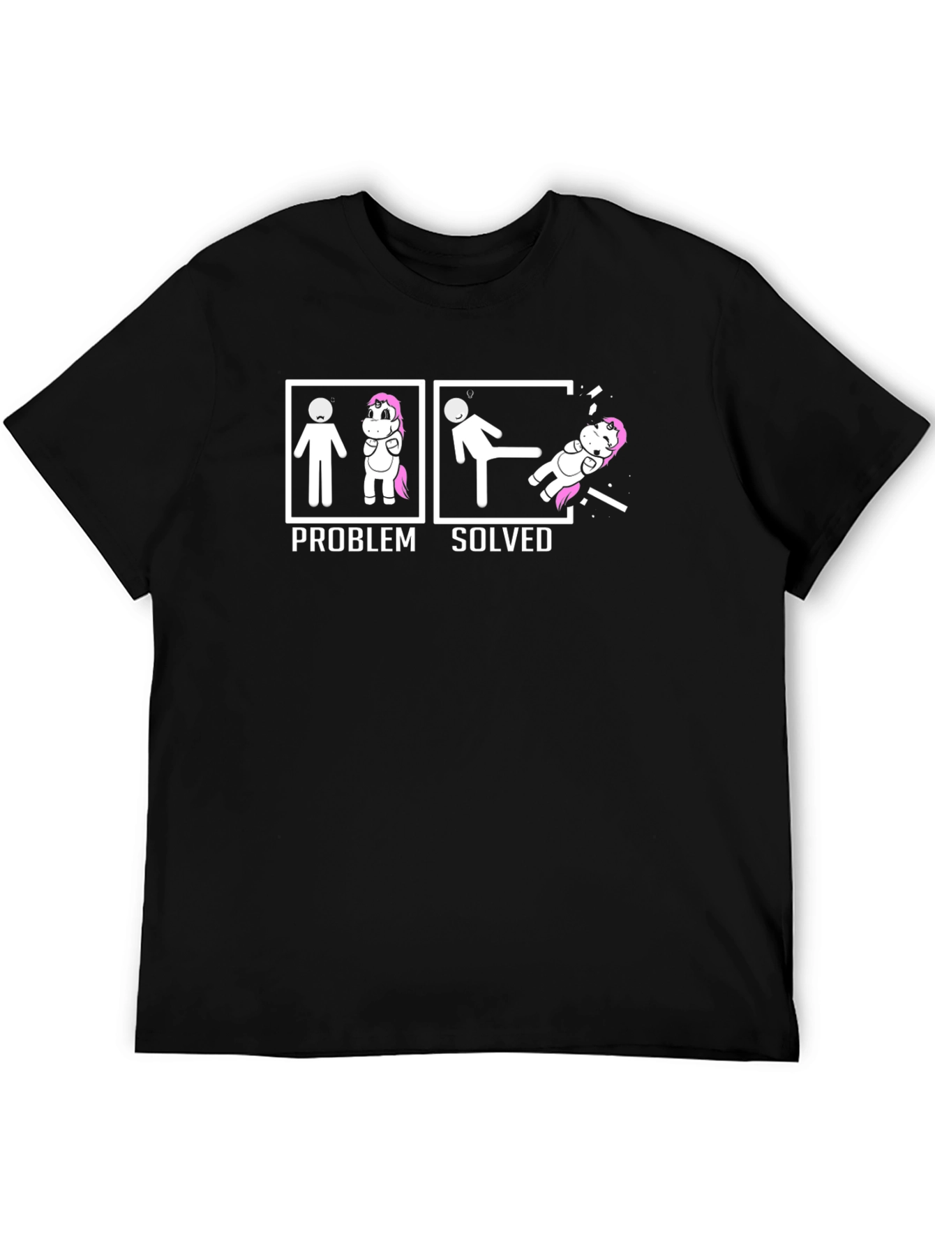 Problem Solved Unicorn Graphic Tee - Black