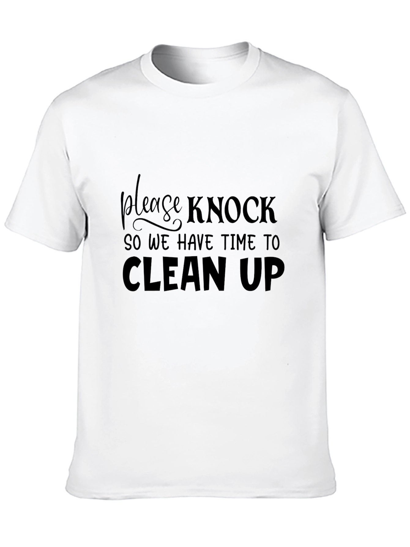 Funny Slogan T-Shirt - Please Knock Before Entering