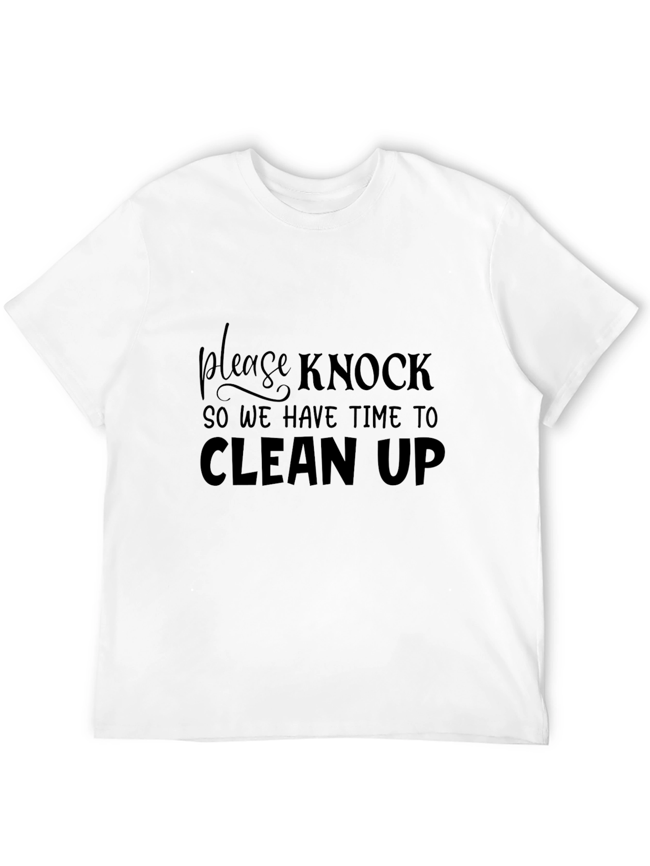 Funny Slogan T-Shirt - Please Knock Before Entering