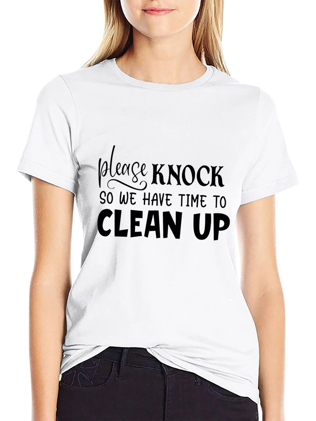 Funny Slogan T-Shirt - Please Knock Before Entering