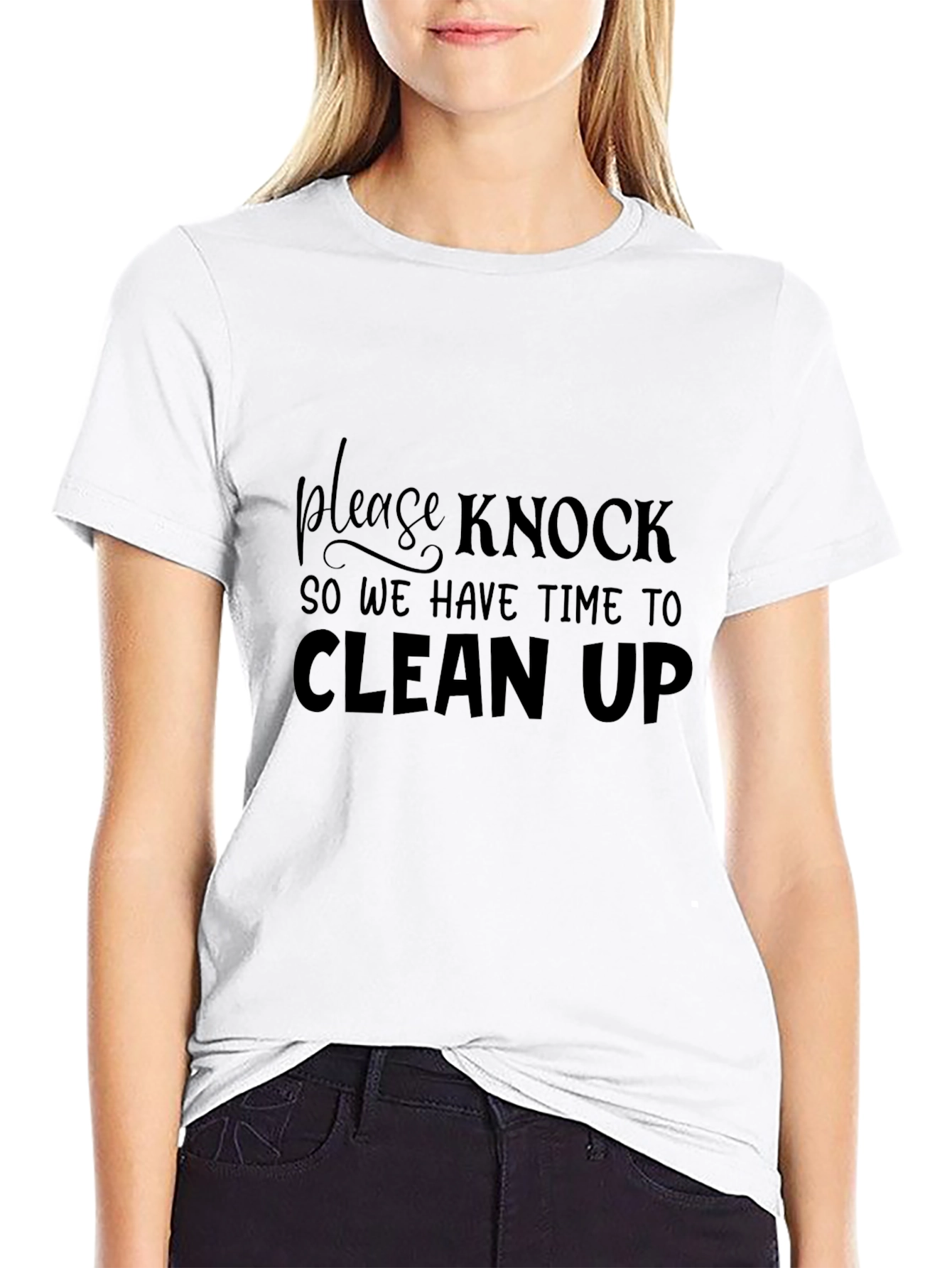 Funny Slogan T-Shirt - Please Knock Before Entering
