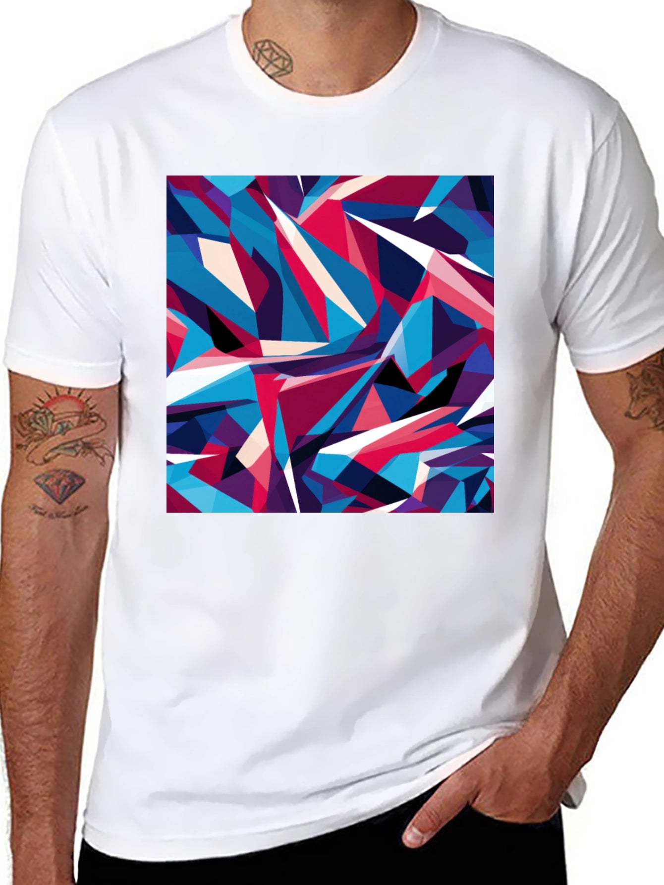 Geometric Abstract T-Shirt - Modern Art Tee