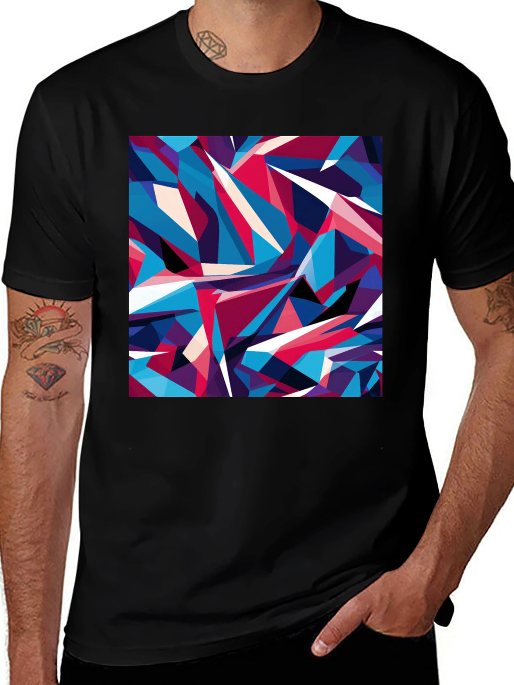 Geometric Abstract T-Shirt - Modern Art Tee