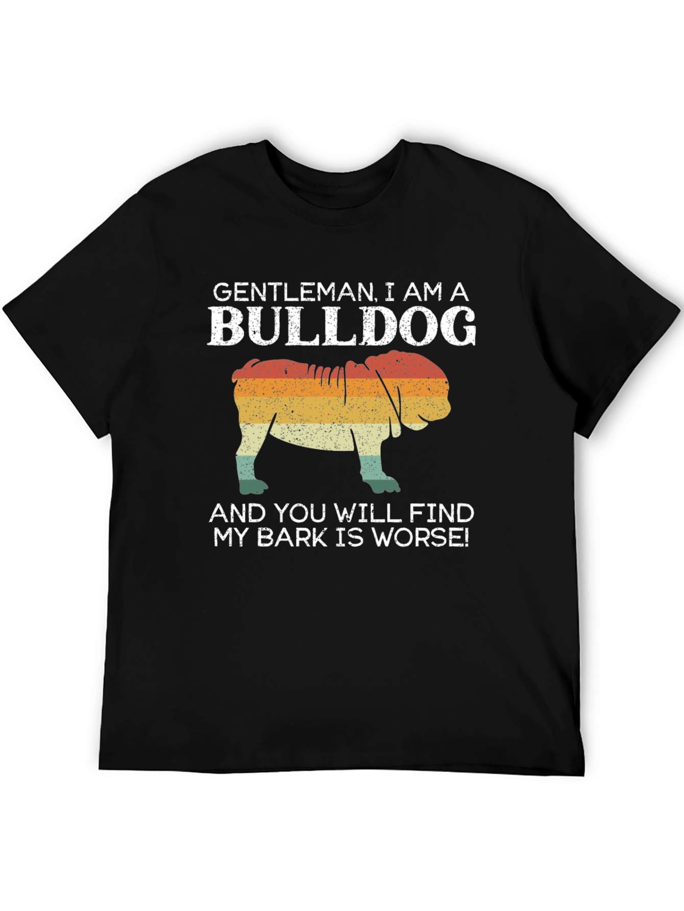 Gentleman Bulldog Graphic Tee - My Bark Is Worse!