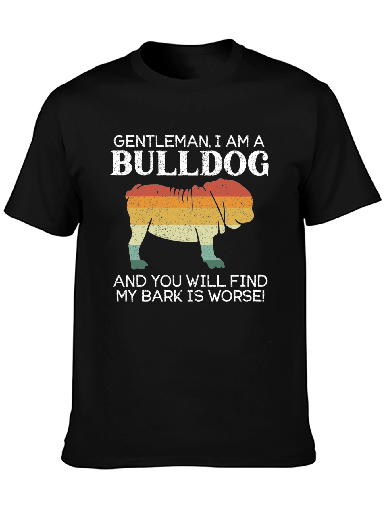 Gentleman Bulldog Graphic Tee - My Bark Is Worse!