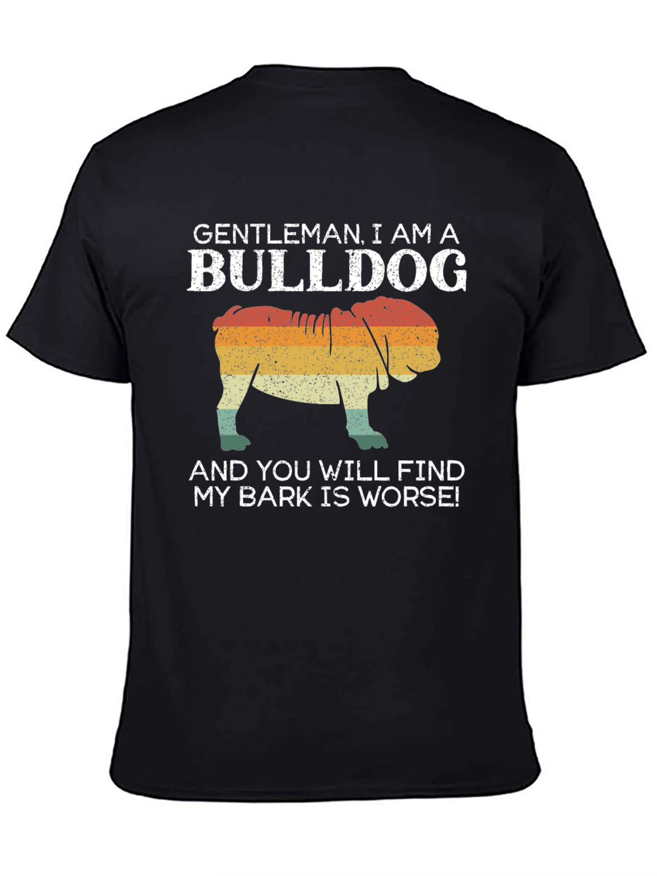 Gentleman Bulldog Graphic Tee - My Bark Is Worse!