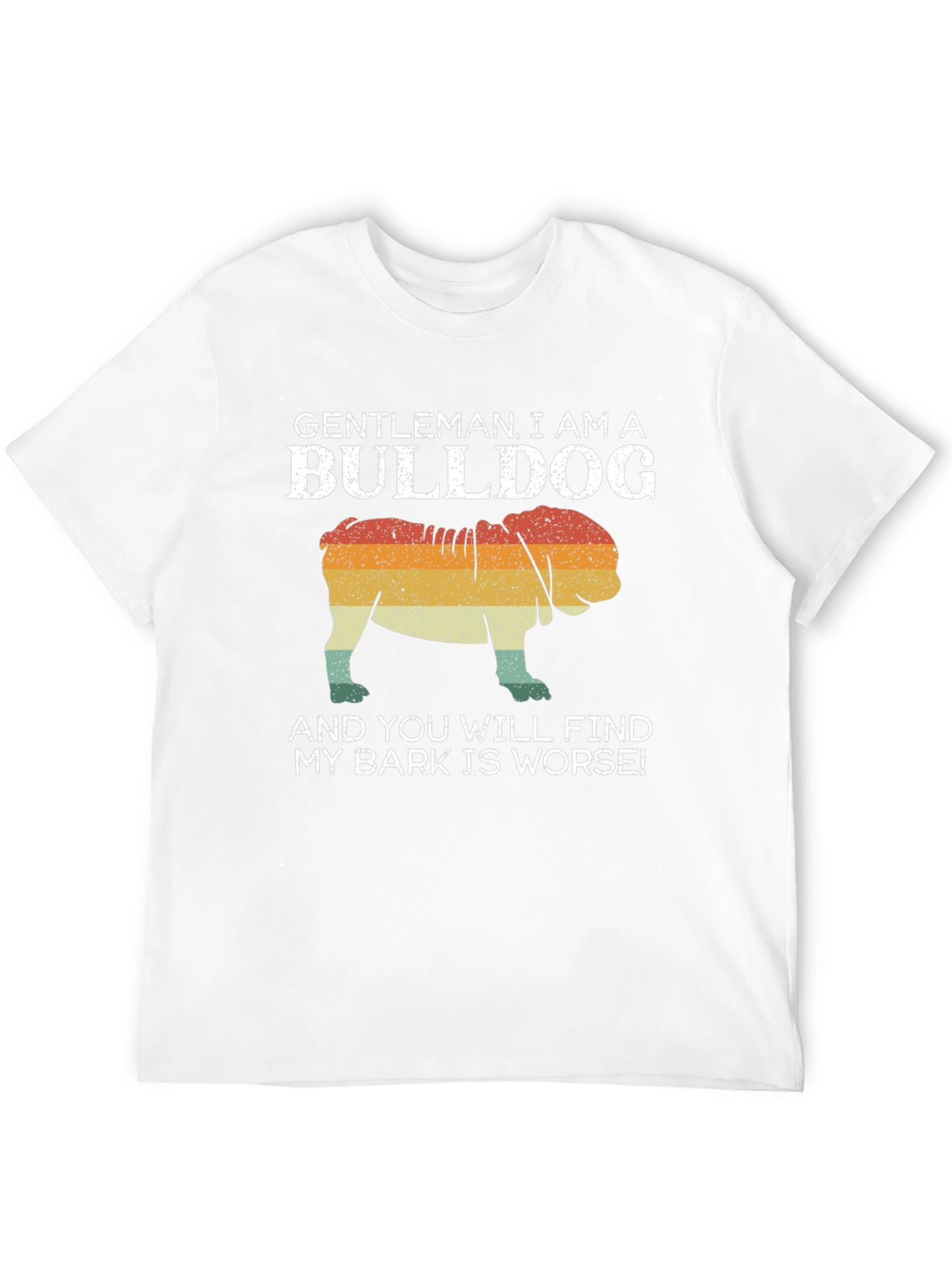 Gentleman Bulldog Graphic Tee - My Bark Is Worse!