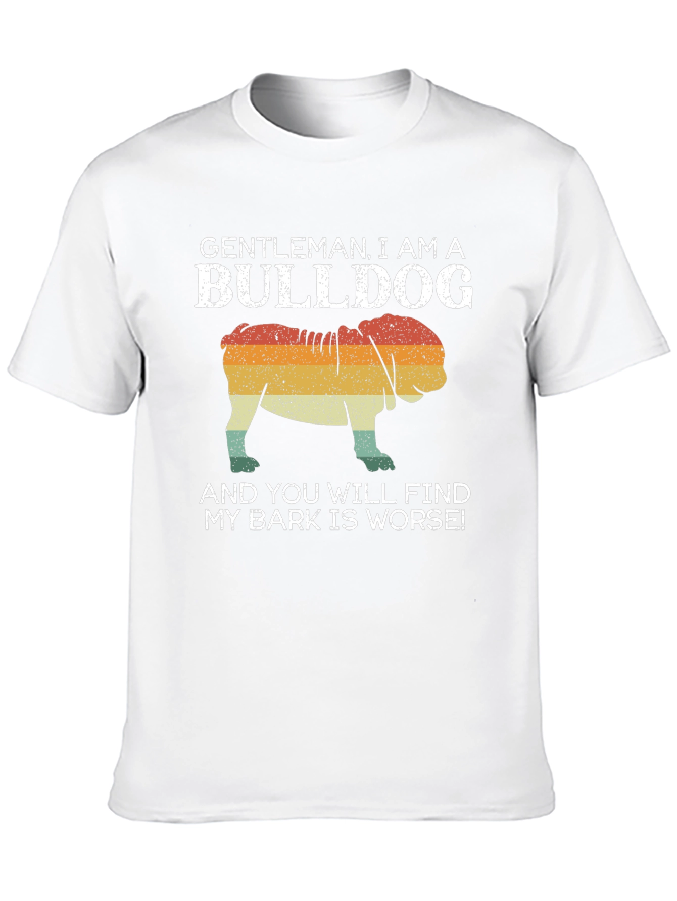 Gentleman Bulldog Graphic Tee - My Bark Is Worse!