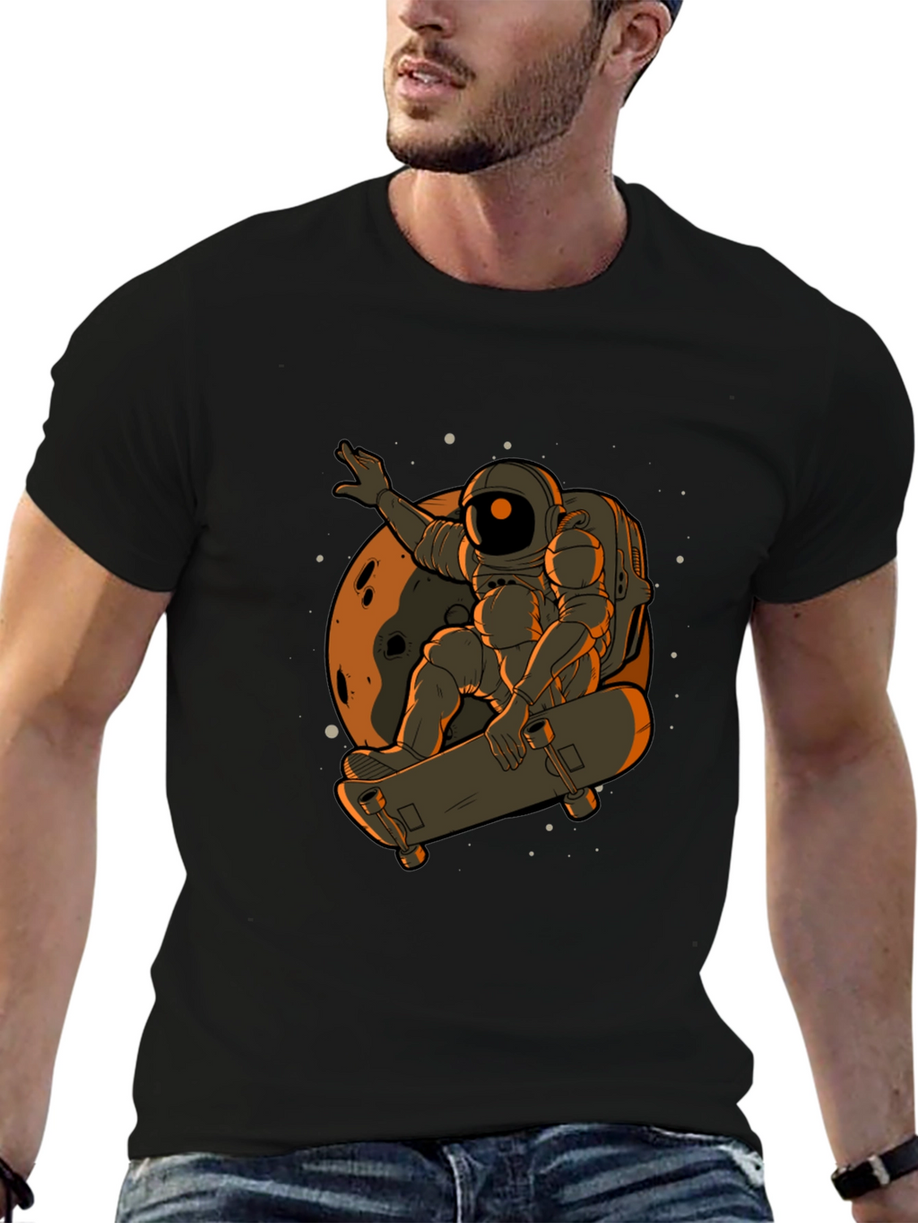 Astronaut Skateboard T-Shirt - Space Adventure Tee