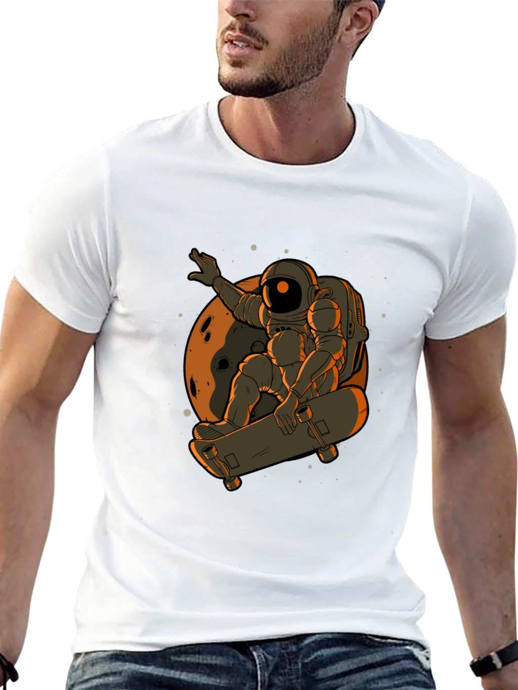 Astronaut Skateboard T-Shirt - Space Adventure Tee