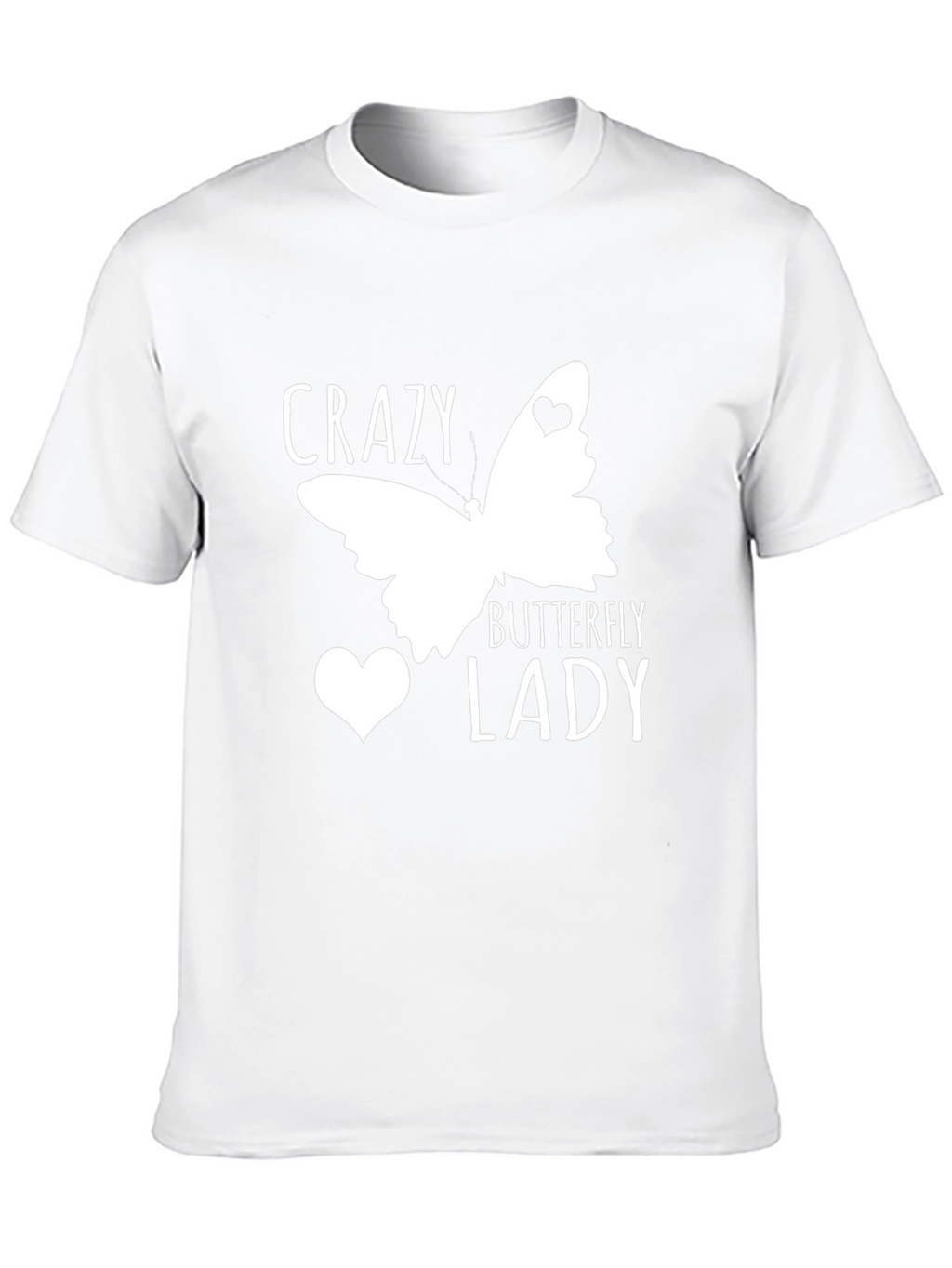 Crazy Butterfly Lady Black Graphic T-Shirt
