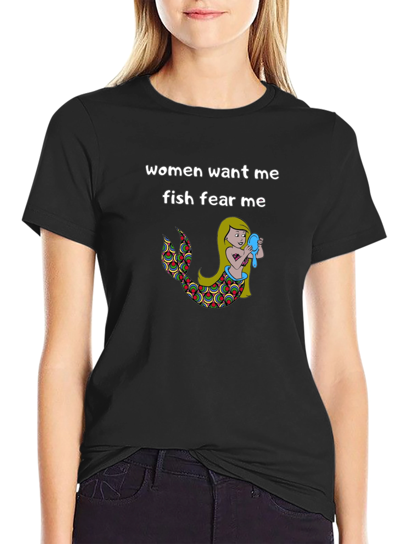 Women Want Me Fish Fear Me Graphic Tee