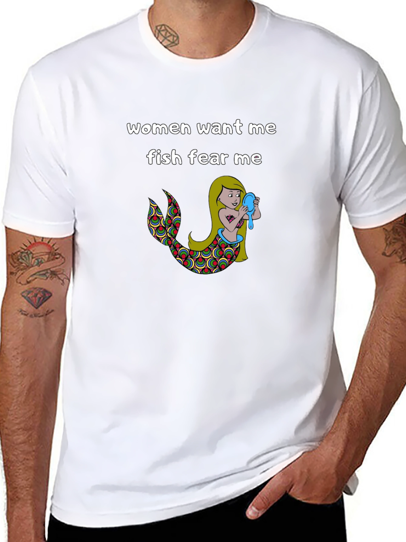 Women Want Me Fish Fear Me Graphic Tee