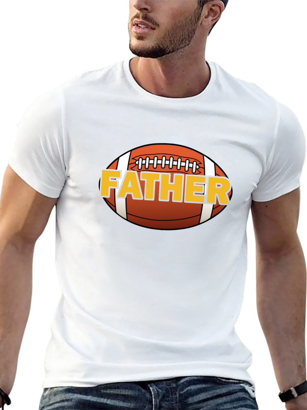 Father Football T-Shirt - Dads Day Tee