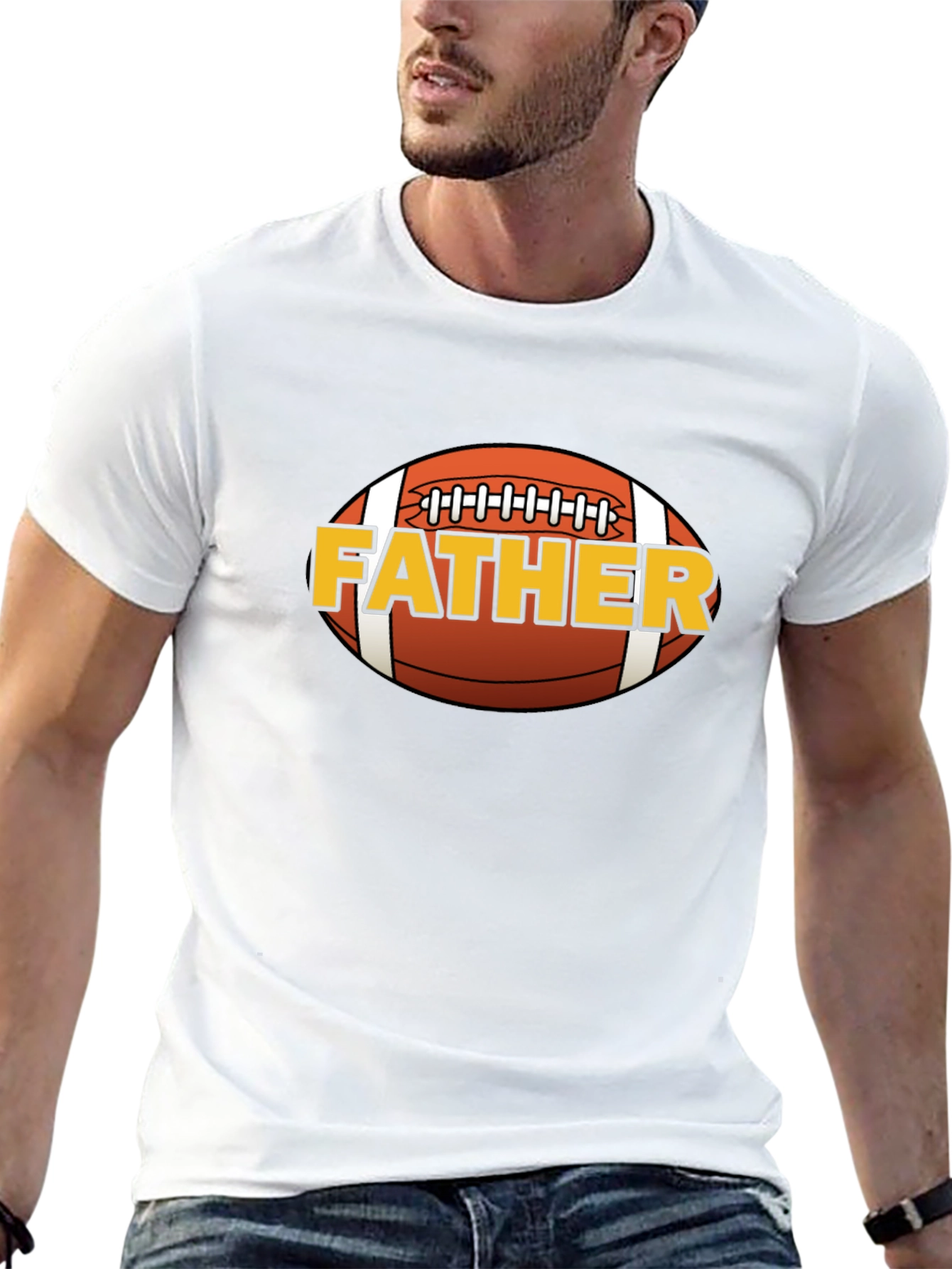 Father Football T-Shirt - Dads Day Tee