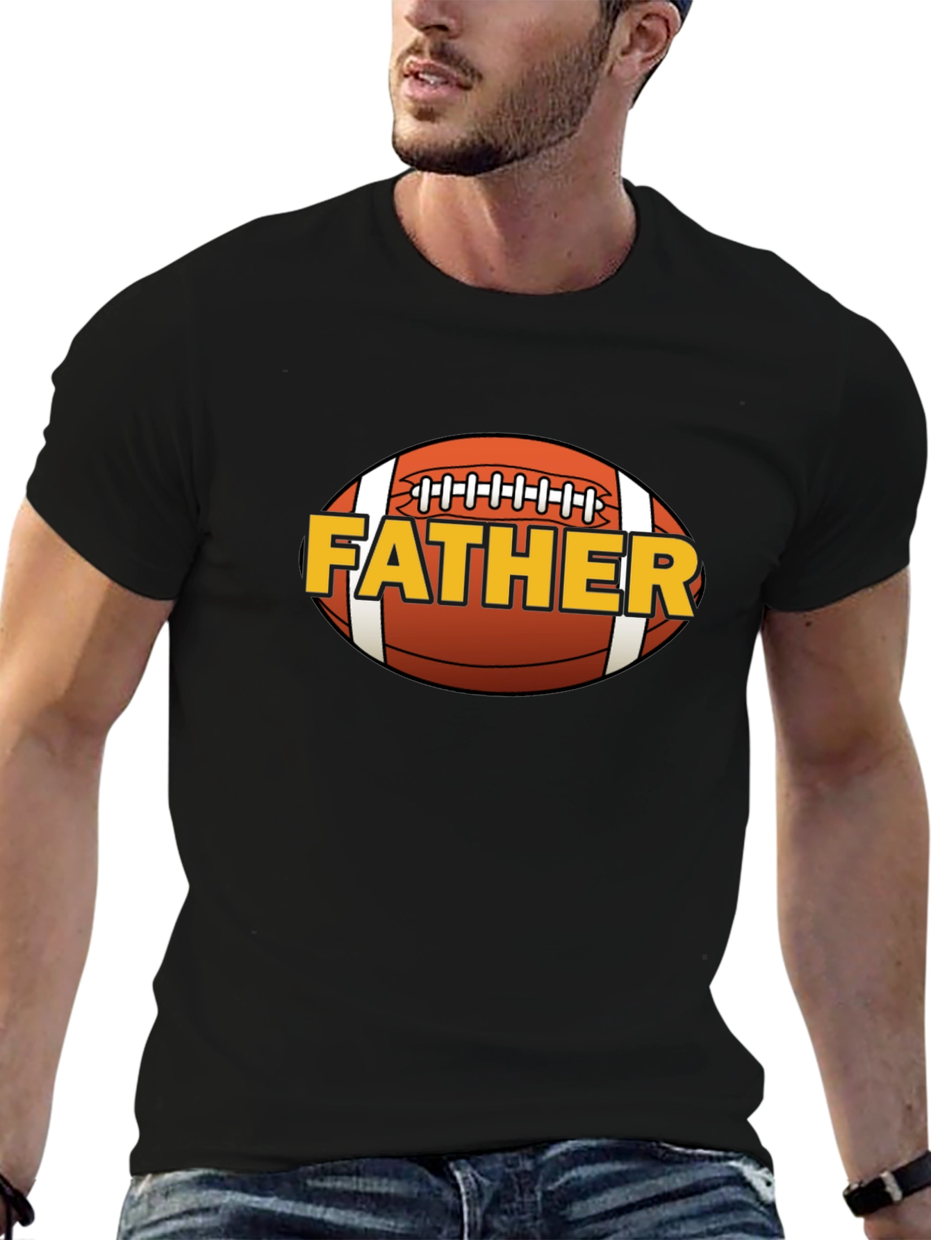 Father Football T-Shirt - Dads Day Tee