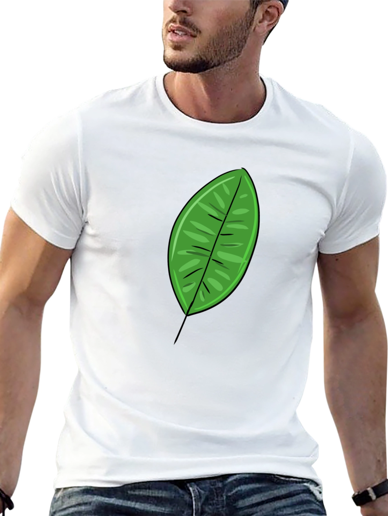 Green Leaf Graphic T-Shirt - Casual Mens Tee