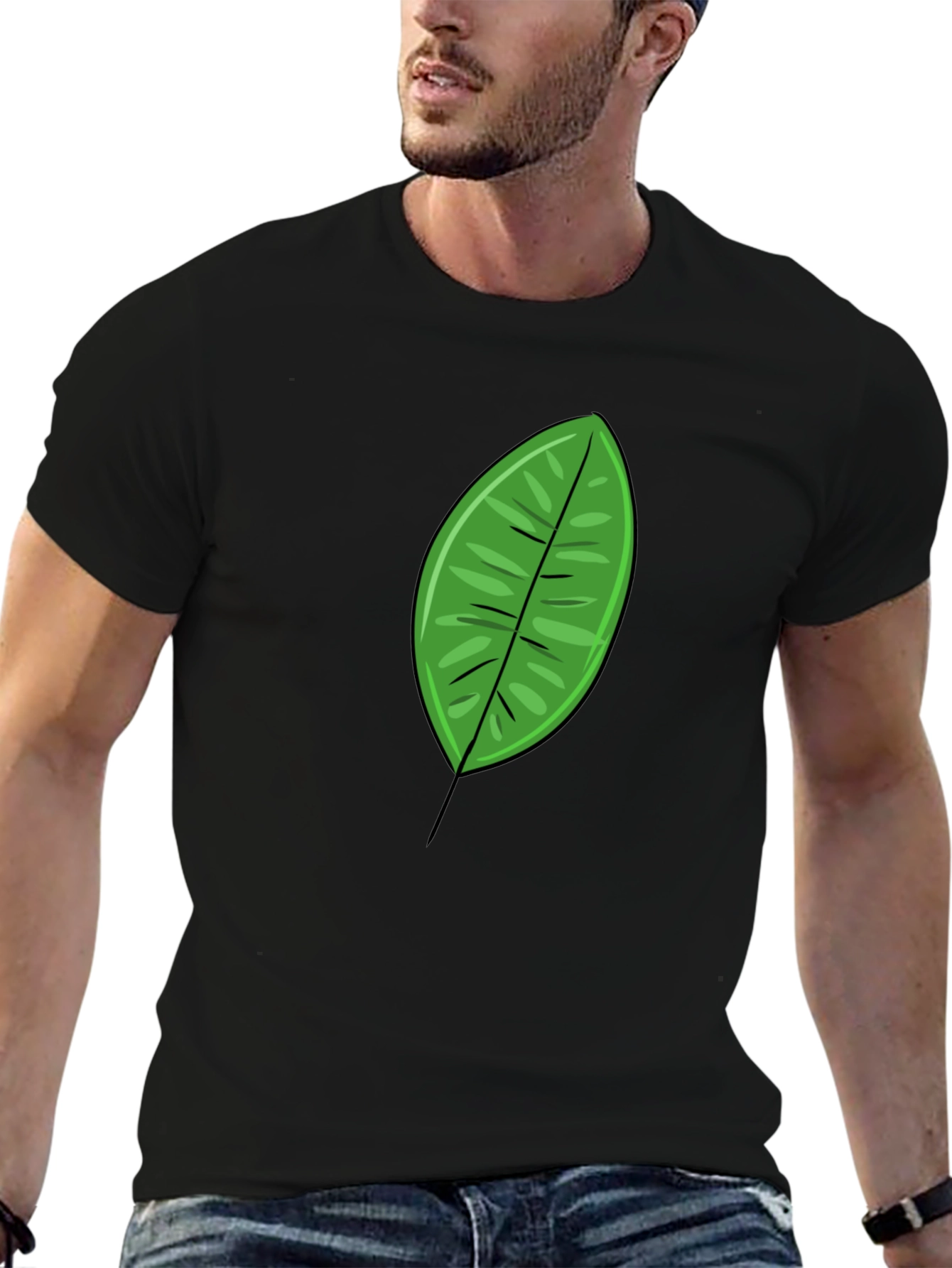 Green Leaf Graphic T-Shirt - Casual Mens Tee