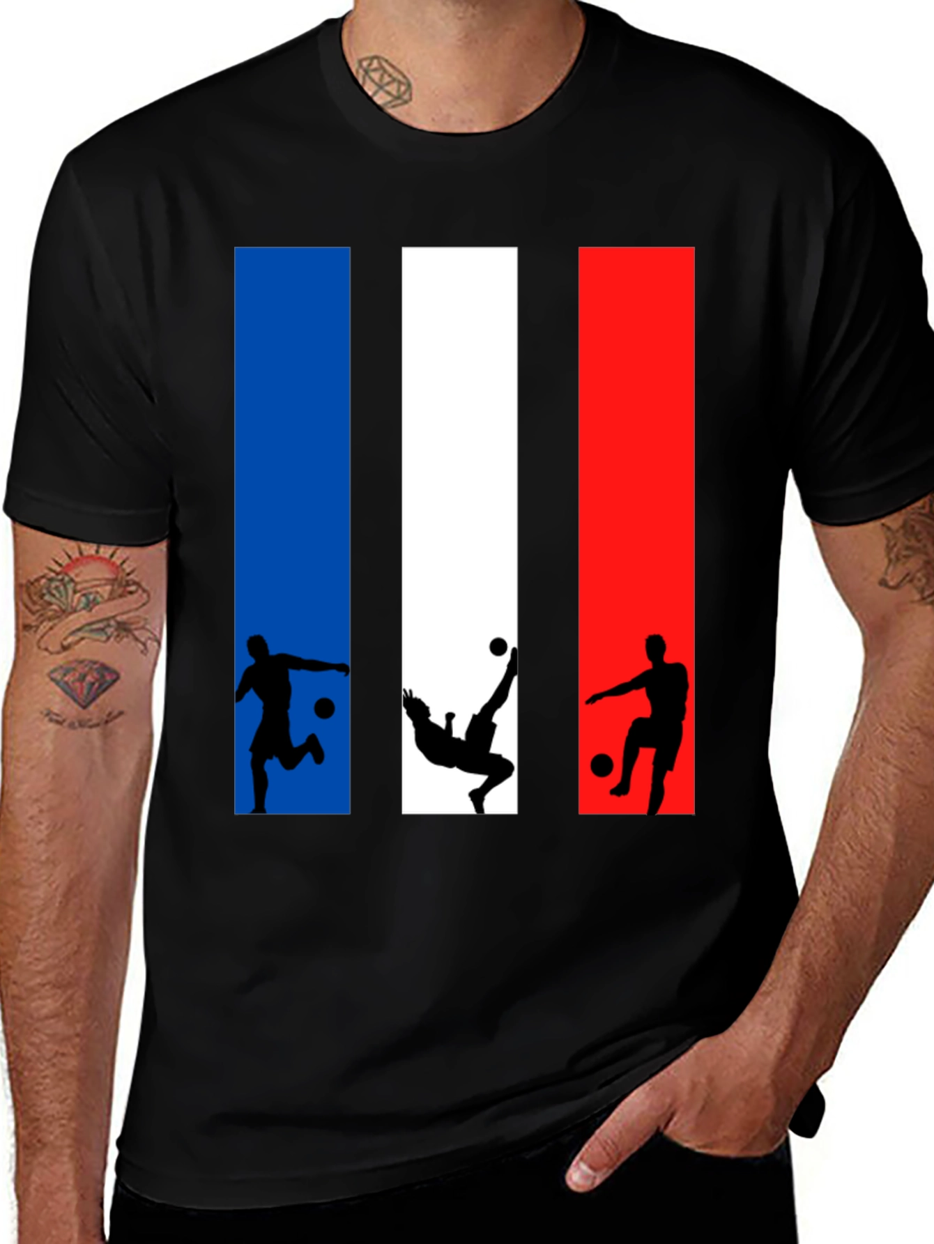 France Soccer T-Shirt Tricolor Football Design