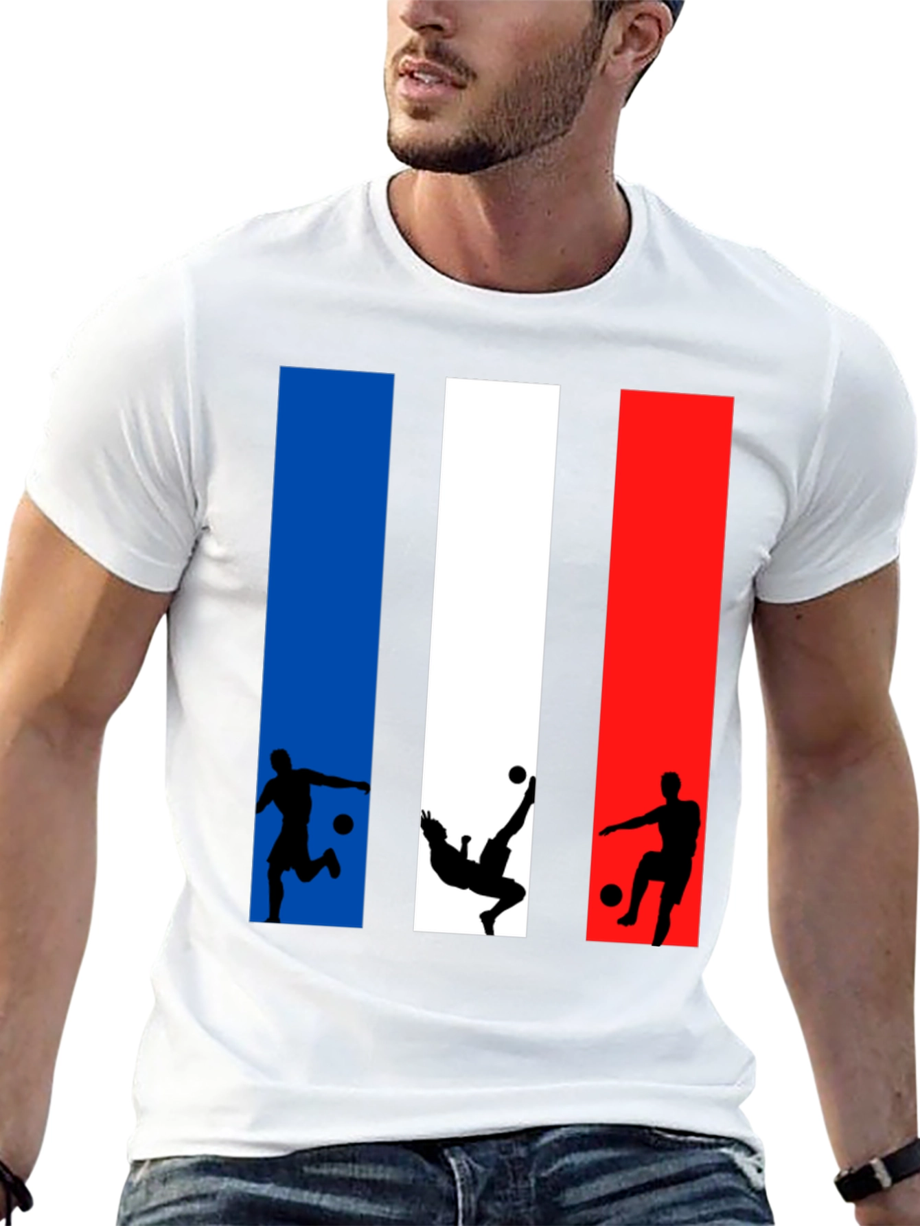 France Soccer T-Shirt Tricolor Football Design